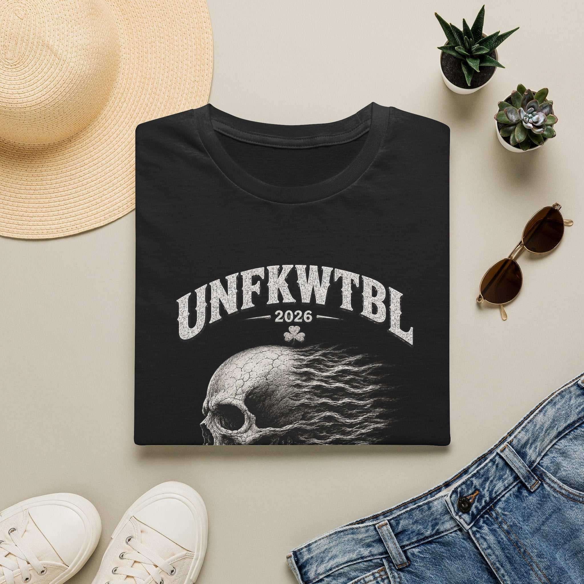 Skull Flame Sturgis T-Shirt — UNFKWTBL 2026 Motorcycle Rally Tee