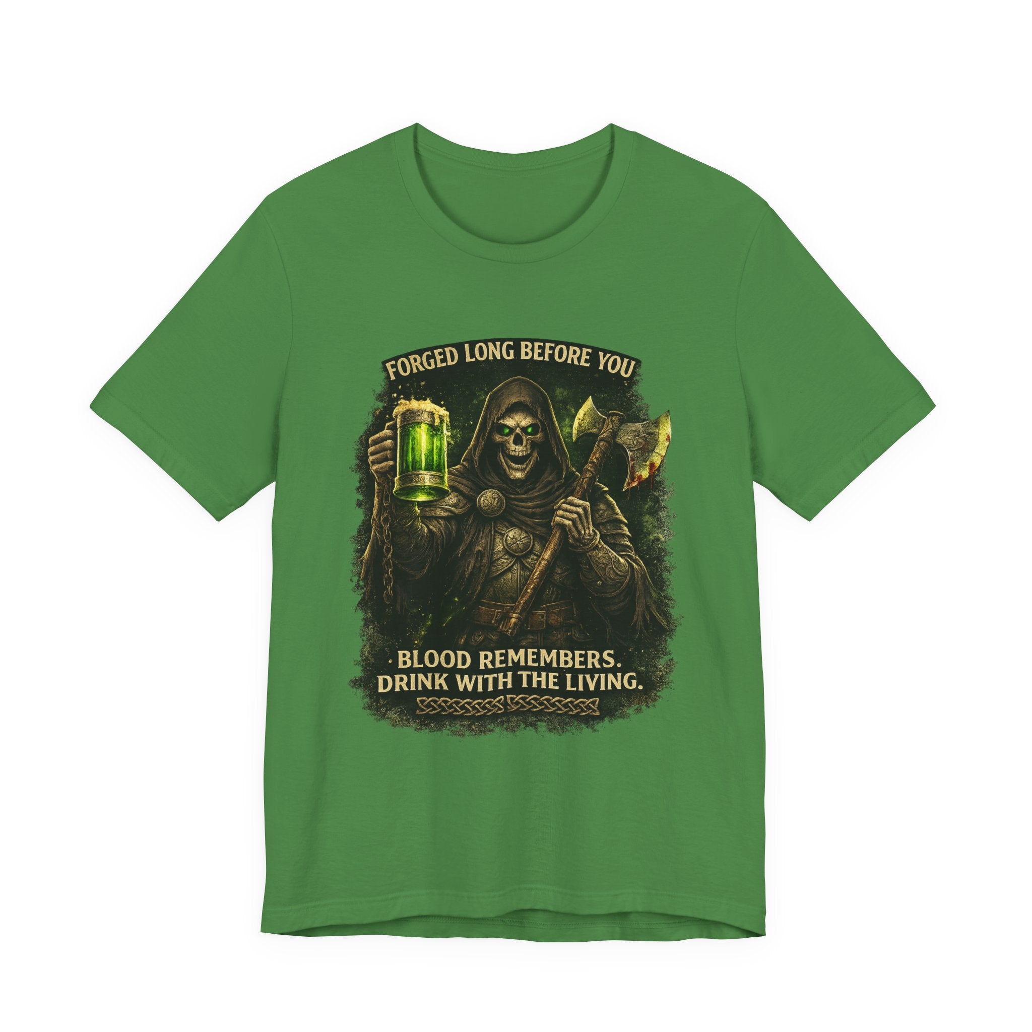 Grim Reaper Beer T-Shirt — "Forged Long Before You / Blood Remembers. Drink With The Living." Graphic Tee