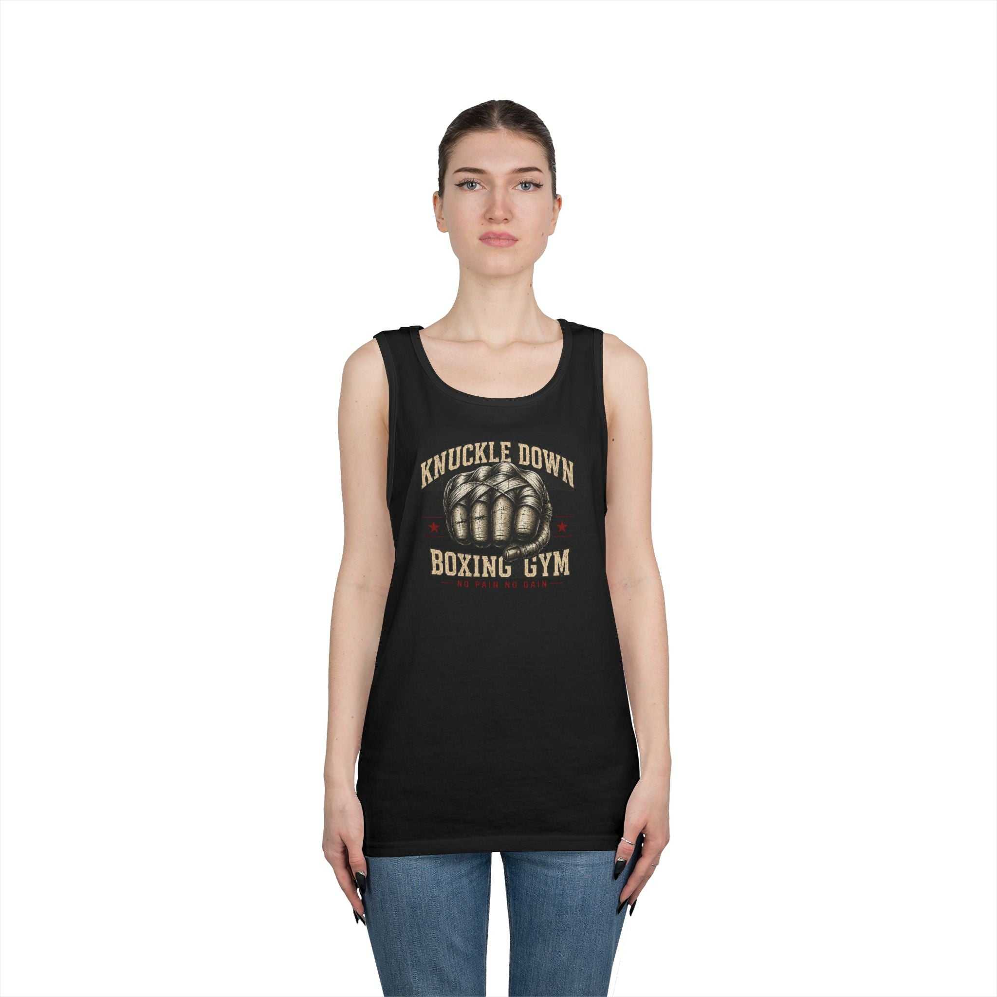 Knuckle Down Boxing Gym Tank Top — Vintage Fist Workout Tank