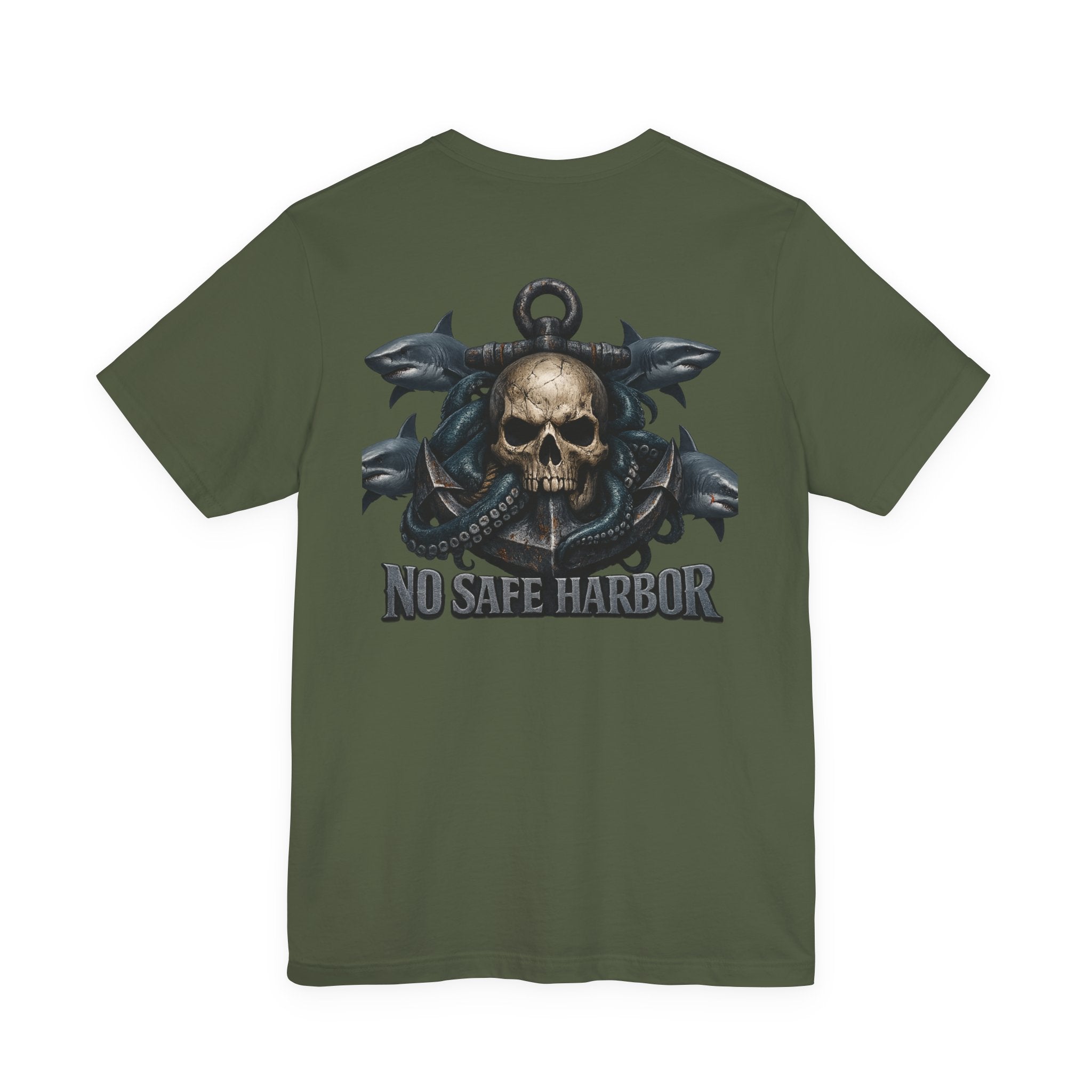 Skull Anchor Tee — "No Safe Harbor" Nautical Pirate Graphic T-Shirt