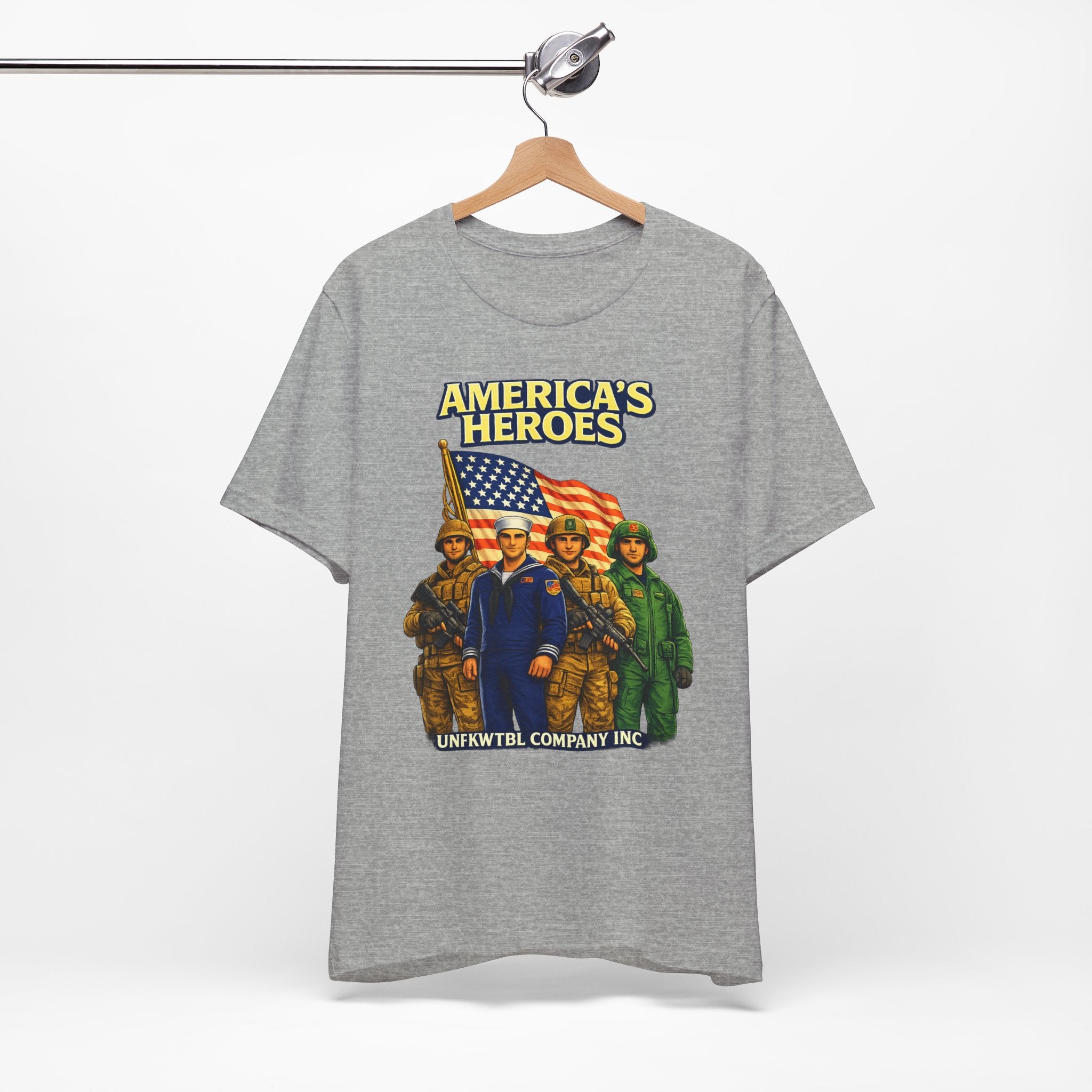 America's Heroes T-Shirt — Patriotic Military Vintage Graphic Tee