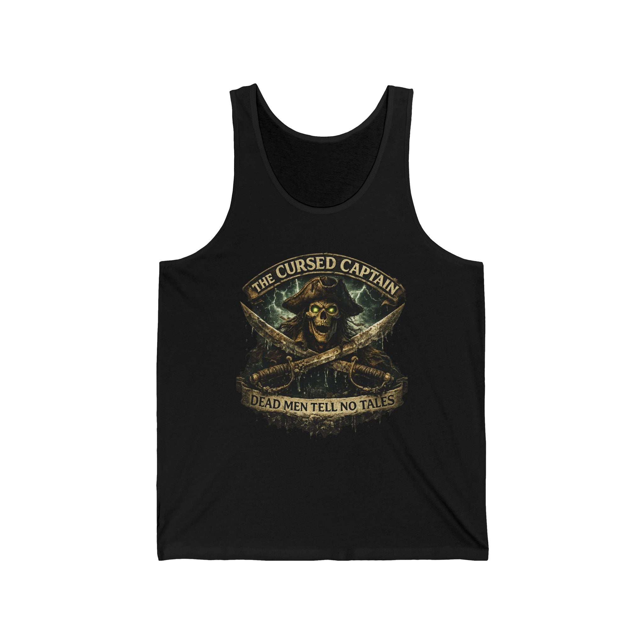 Cursed Captain Tank Top — "The Cursed Captain, Dead Men Tell No Tales" Pirate Skull Tank