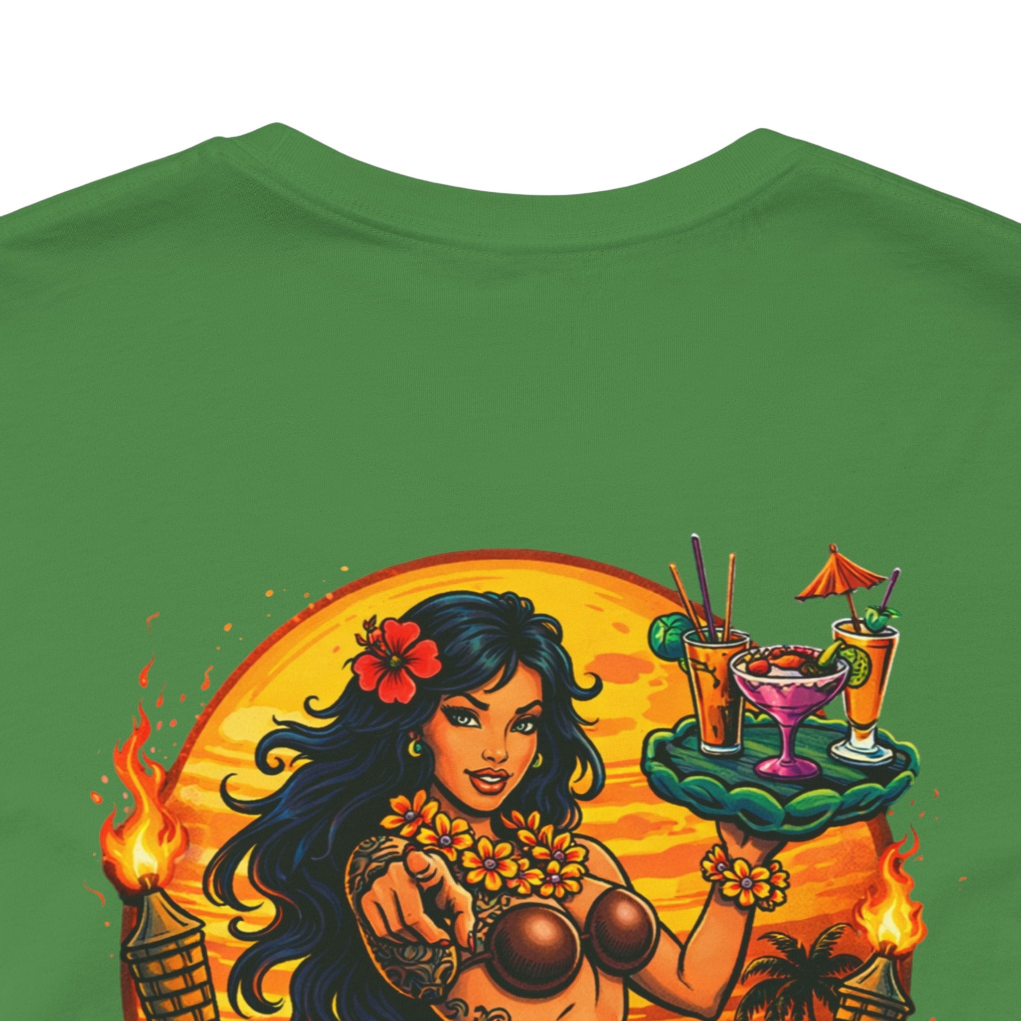 Hawaiian Hula Mermaid T‑Shirt — "Drink Hard Stay Unfwktbl" Tropical Bar Tee
