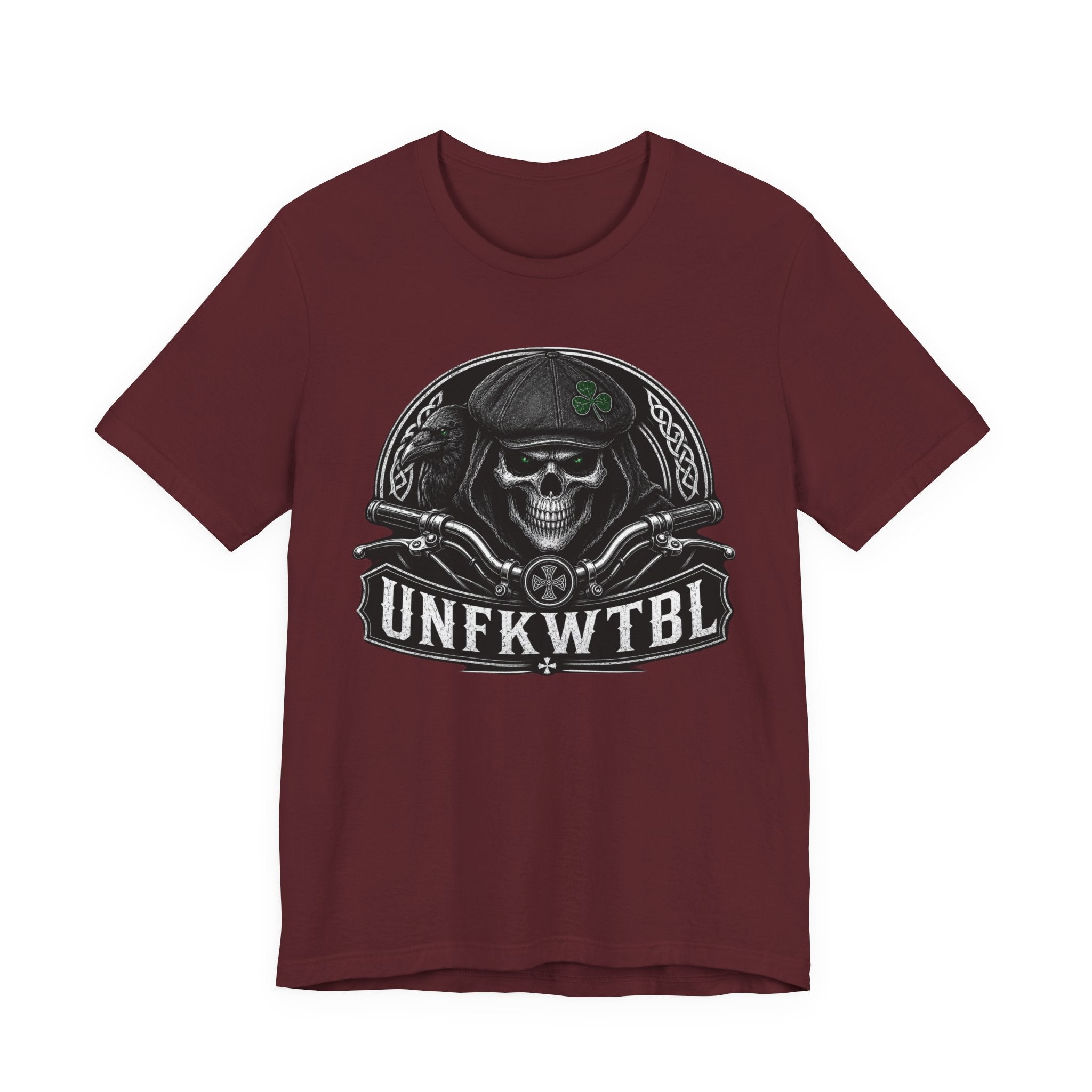 Skull Biker Tee — "UNFKWTBL" Vintage Motorcycle Graphic T-Shirt