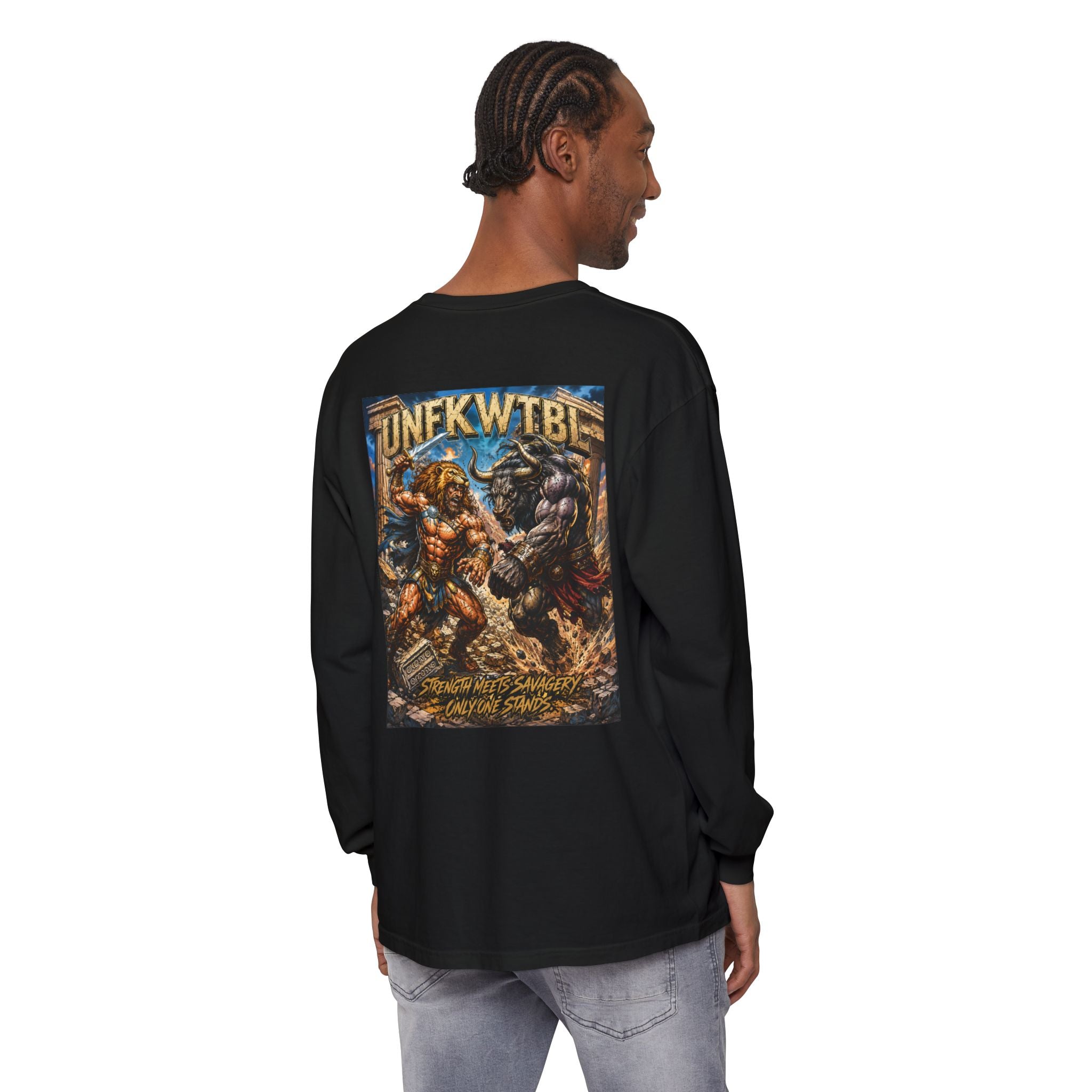 Hercules vs Minotaur Graphic Long Sleeve Tee