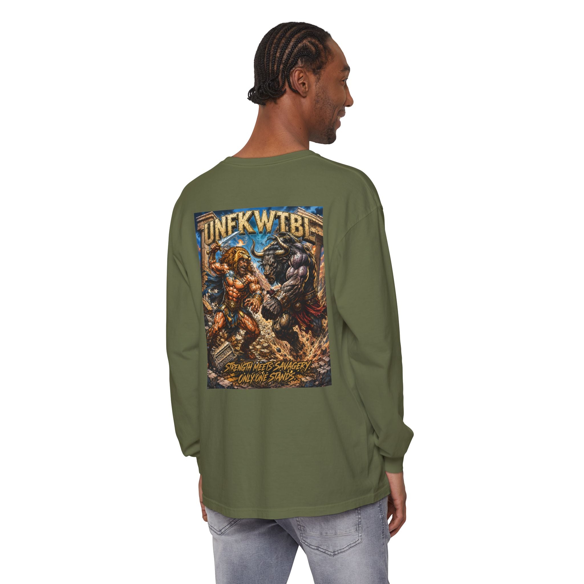 Hercules vs Minotaur Graphic Long Sleeve Tee