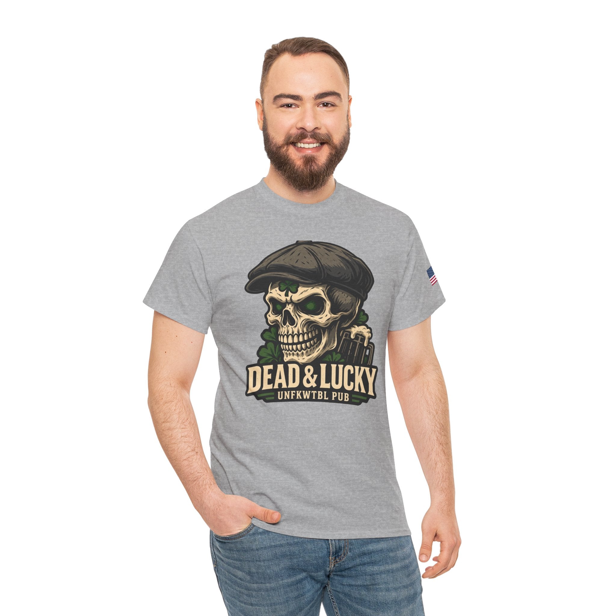 Dead & Lucky Skull Tee Irish Pub Shirt UNFKWTBL