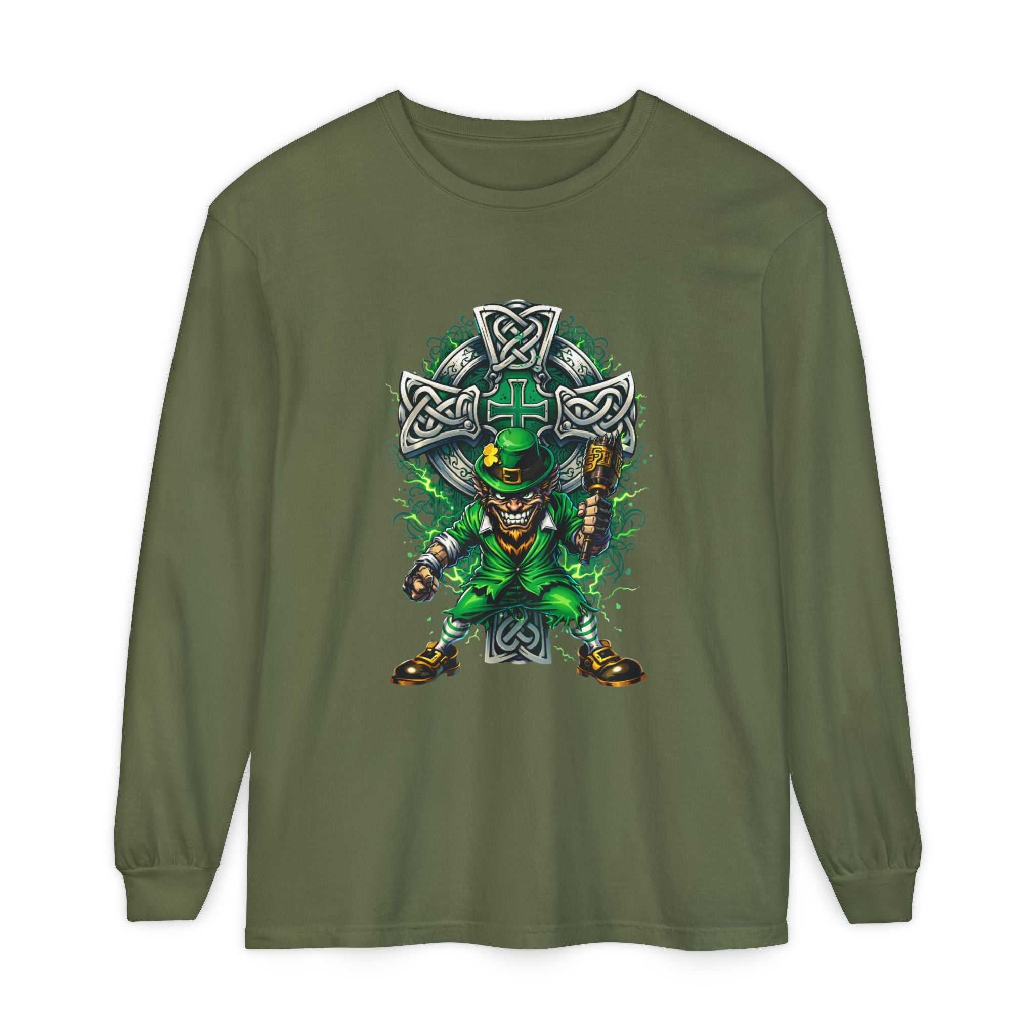 Celtic Leprechaun Long Sleeve Tee — St. Patrick’s Pub Crawl Shirt
