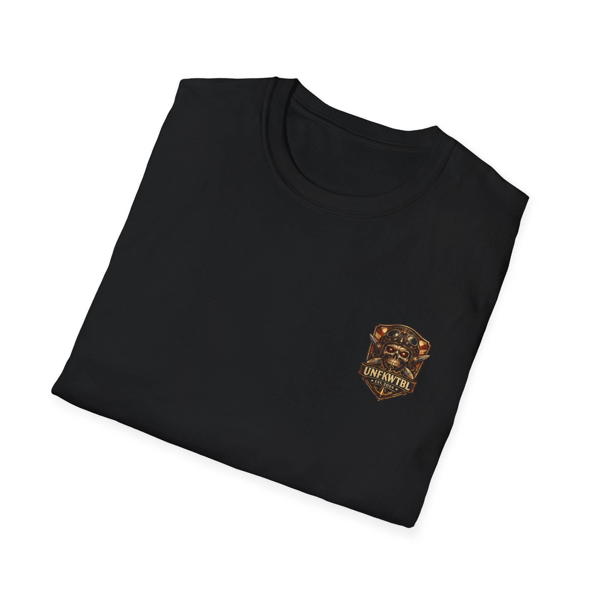 Skull Crest Pocket T‑Shirt — Vintage Gothic Badge Tee