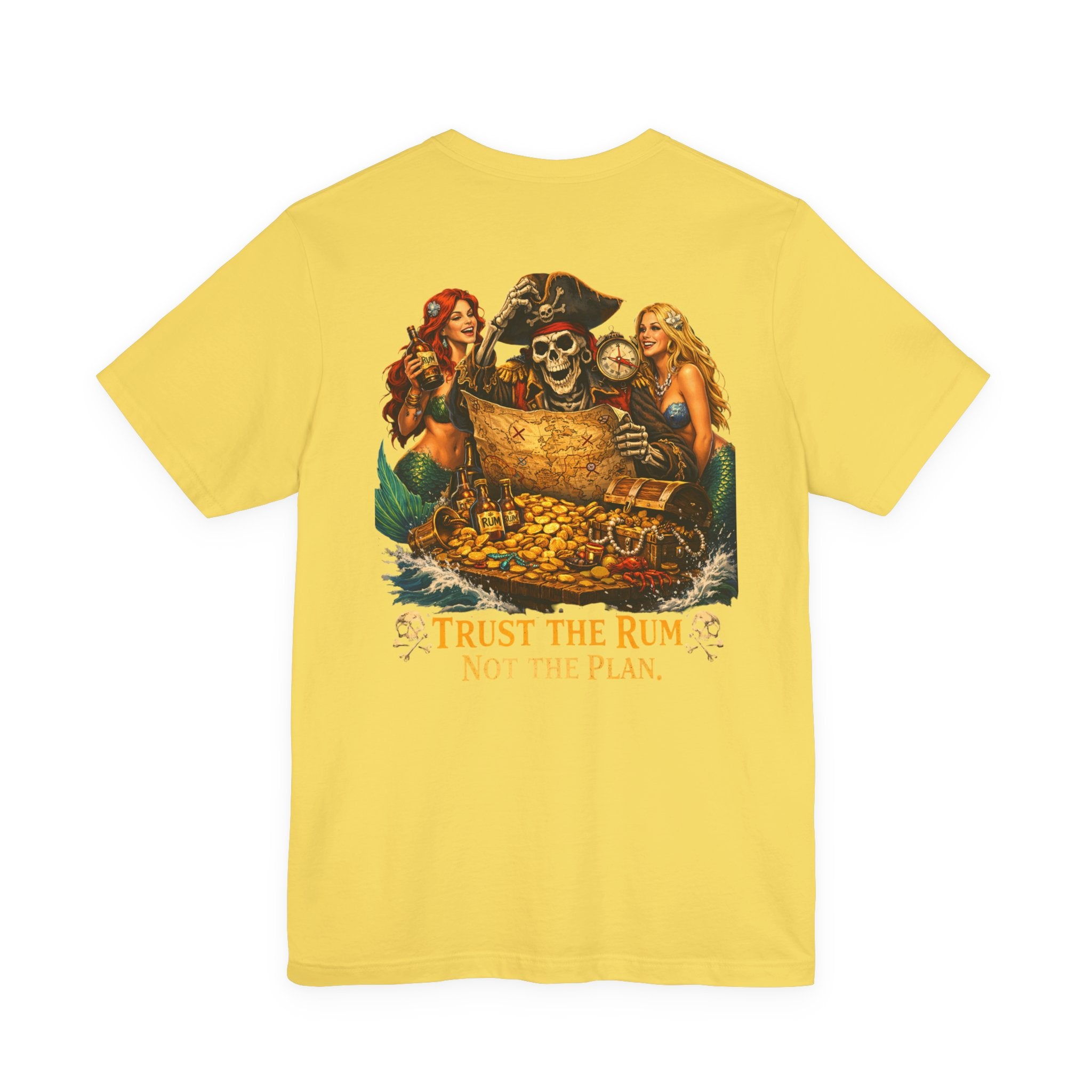 Pirate Skull Treasure Tee – "Trust the Rum Not the Plan"