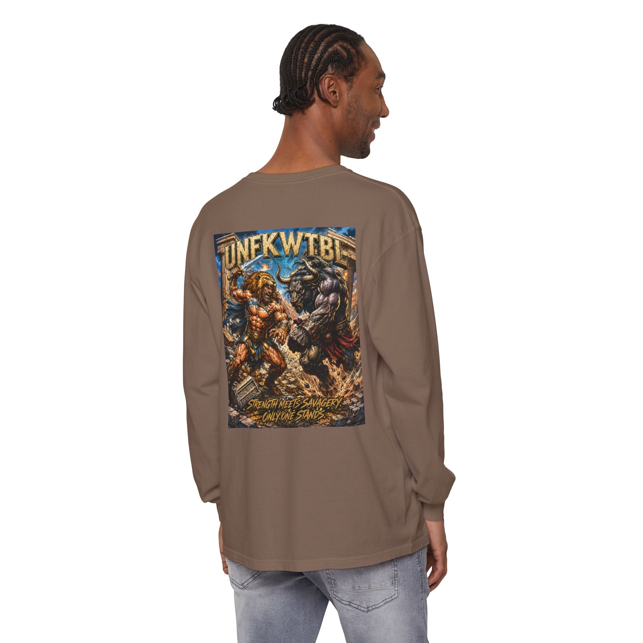 Hercules vs Minotaur Graphic Long Sleeve Tee