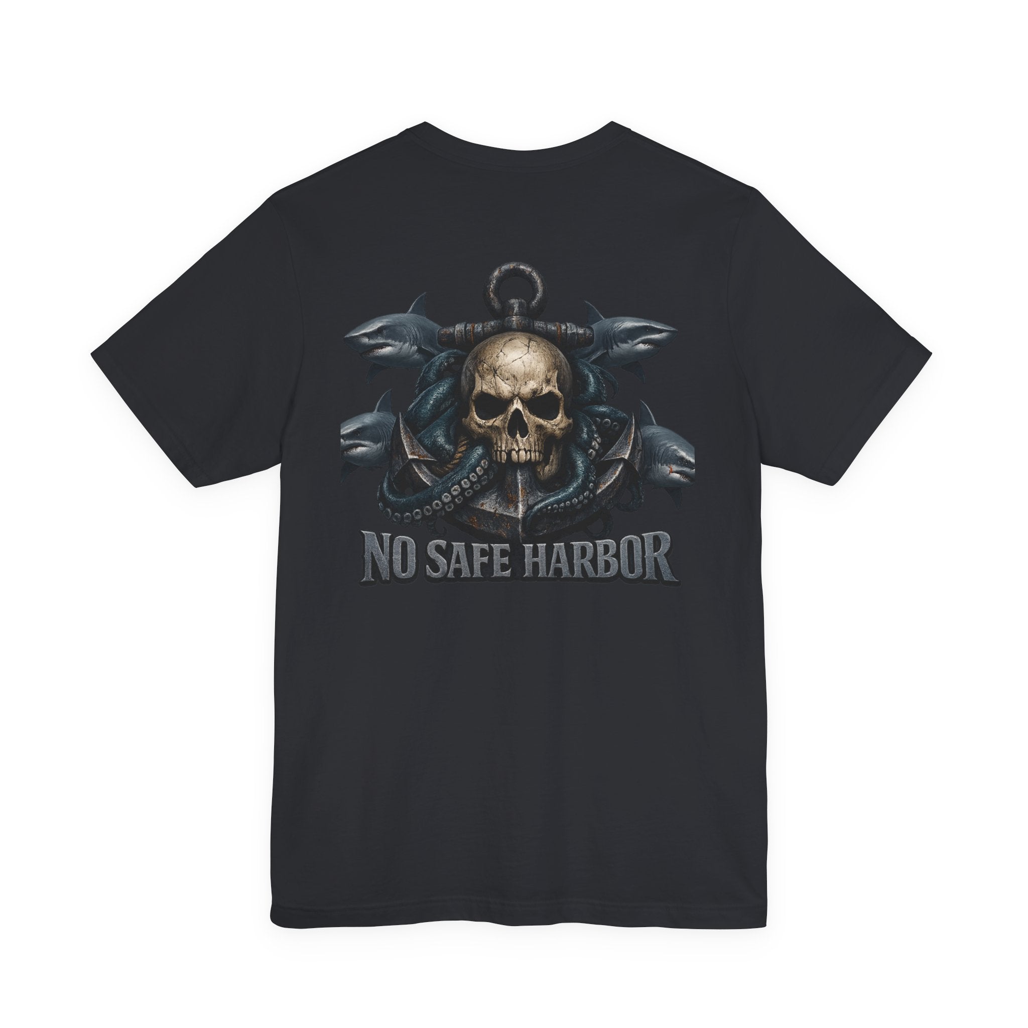 Skull Anchor Tee — "No Safe Harbor" Nautical Pirate Graphic T-Shirt
