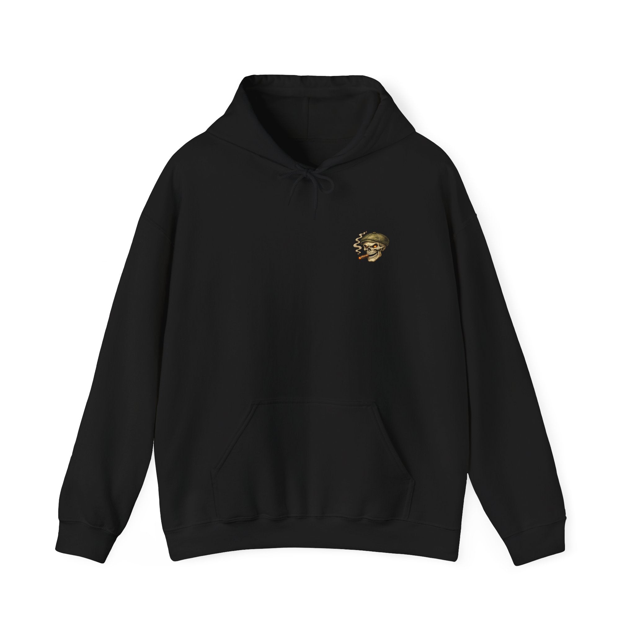 Still Standing Skull Hoodie — Vintage Military Skeleton Smoking Cigar Sweatshirt