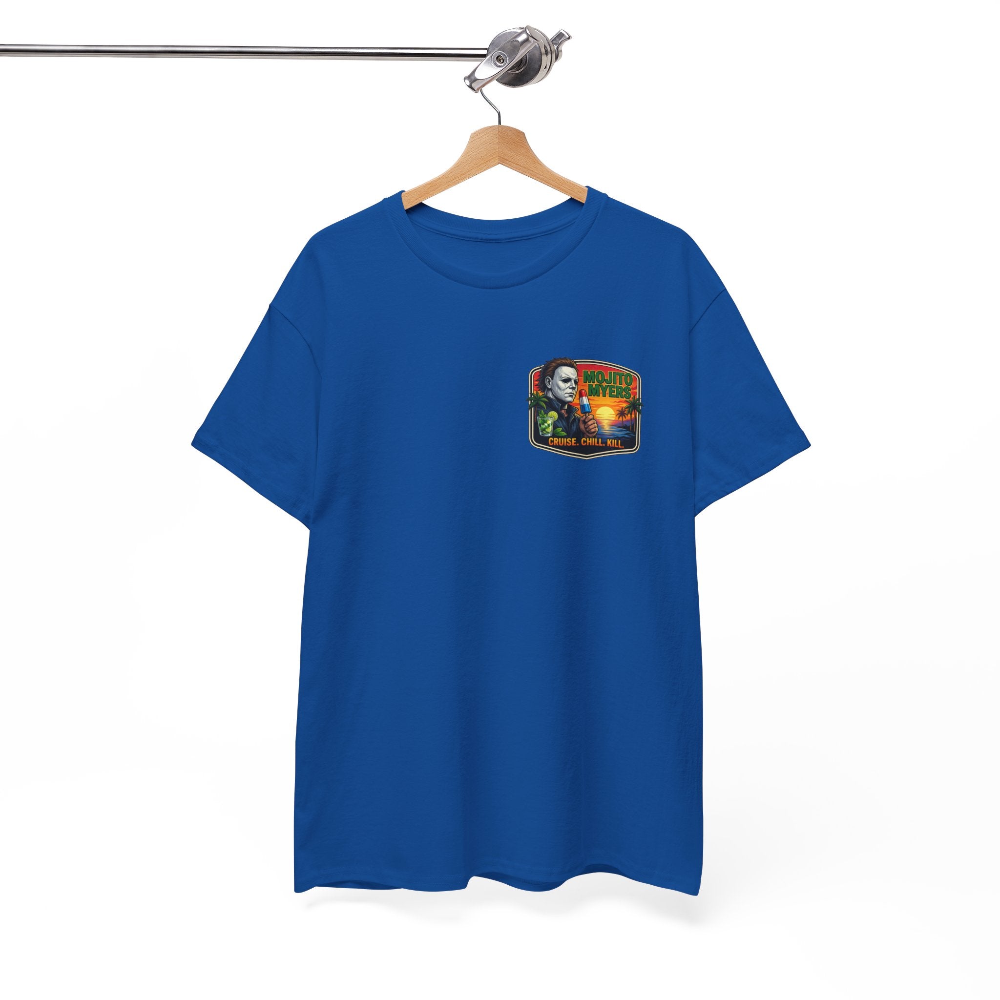 Cruise. Chill. Kill. Graphic Tee — Retro Palm Beach Michael Myers Horror T‑Shirt