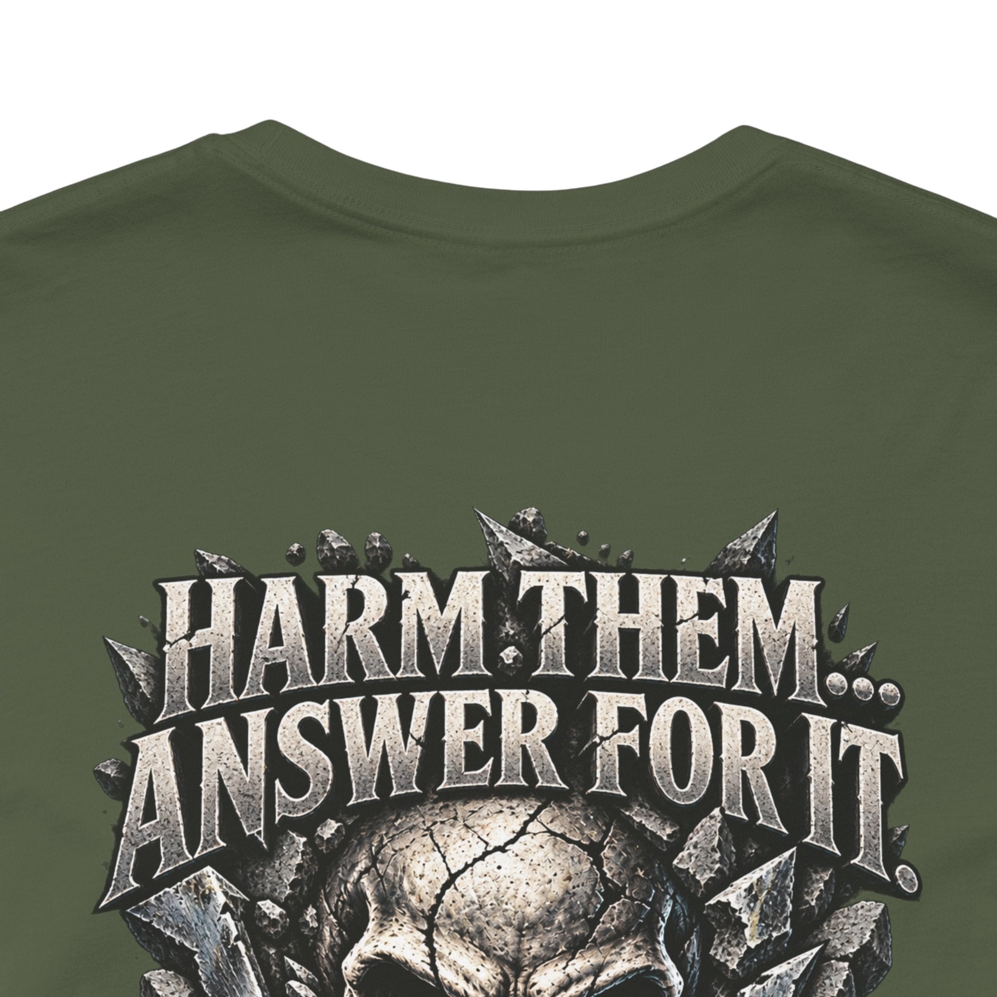 Protect the Innocent Skull Tee — "Harm Them... Answer For It." Statement T-Shirt