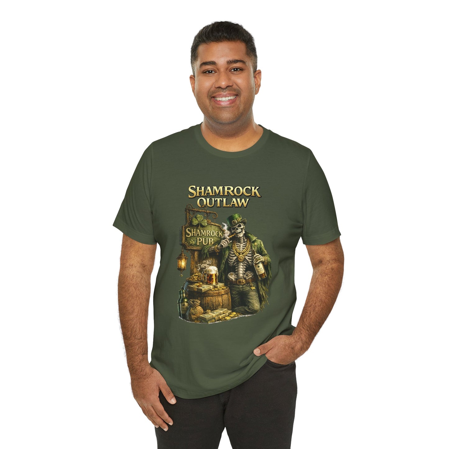 Shamrock Outlaw Tee — Vintage Irish Pub St. Patrick’s Day T‑Shirt