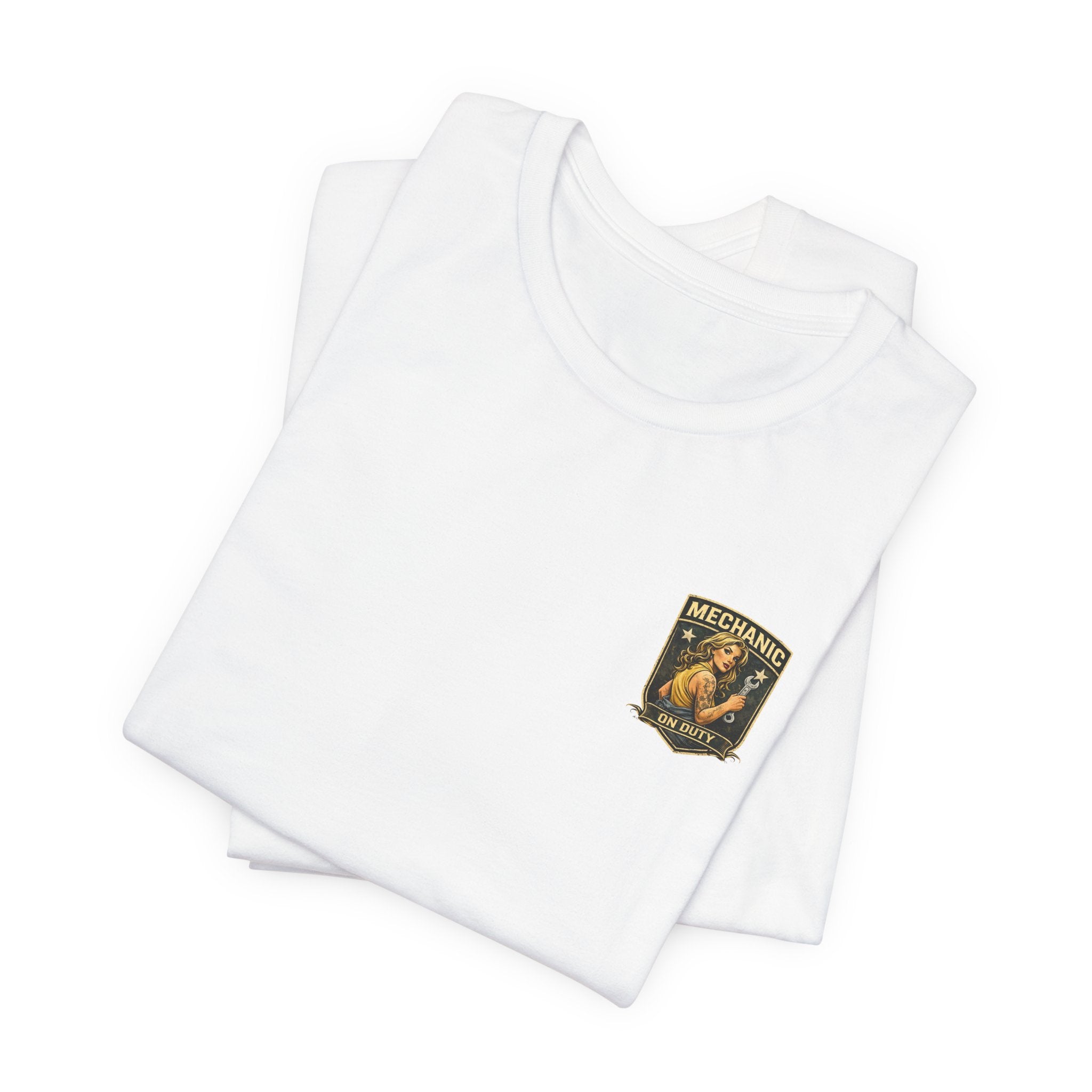 Mechanic On Duty Tee — Retro Pinup Garage T-Shirt