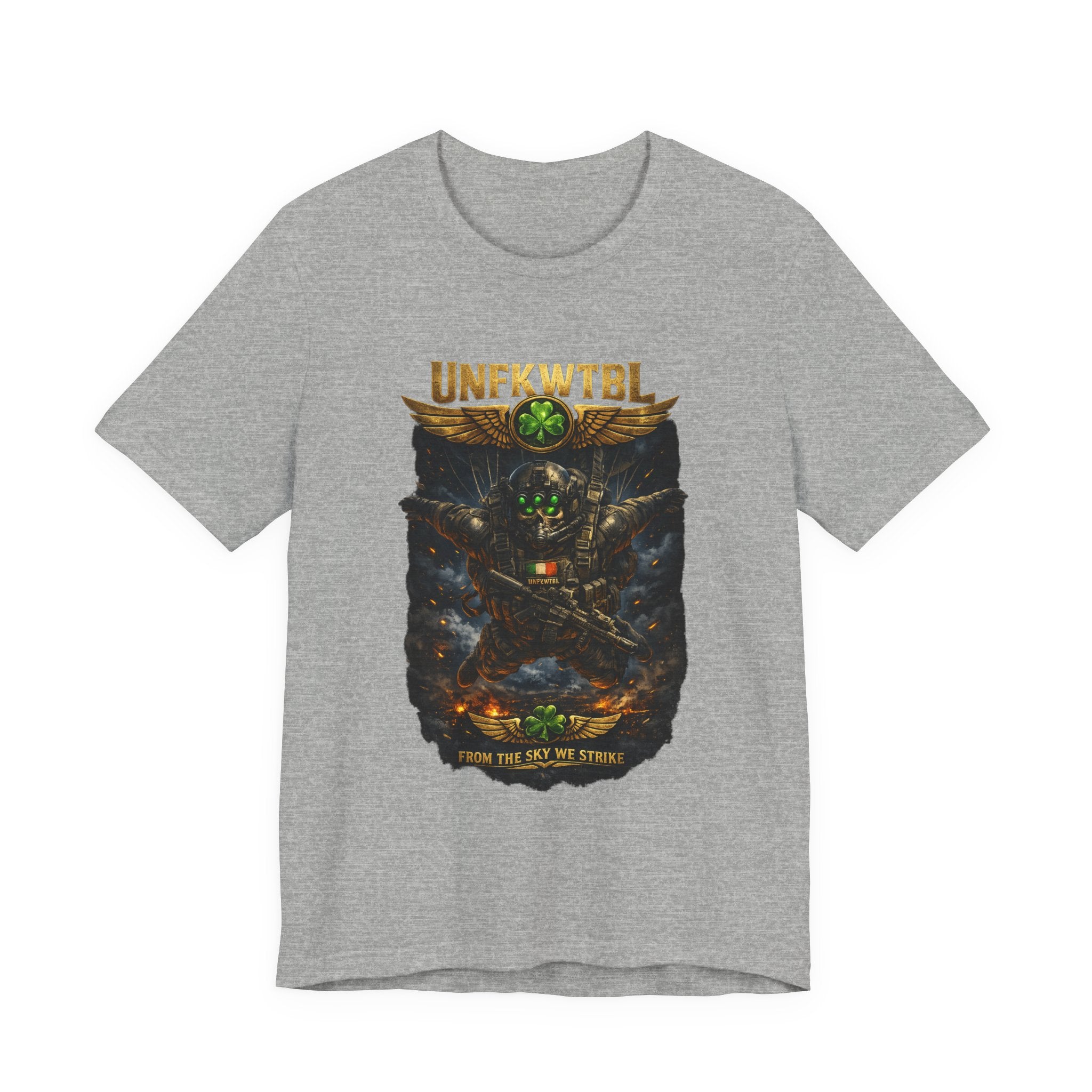 Military Mech Combat T‑Shirt — 'UNFKWTBL' Sci‑Fi Armor Design