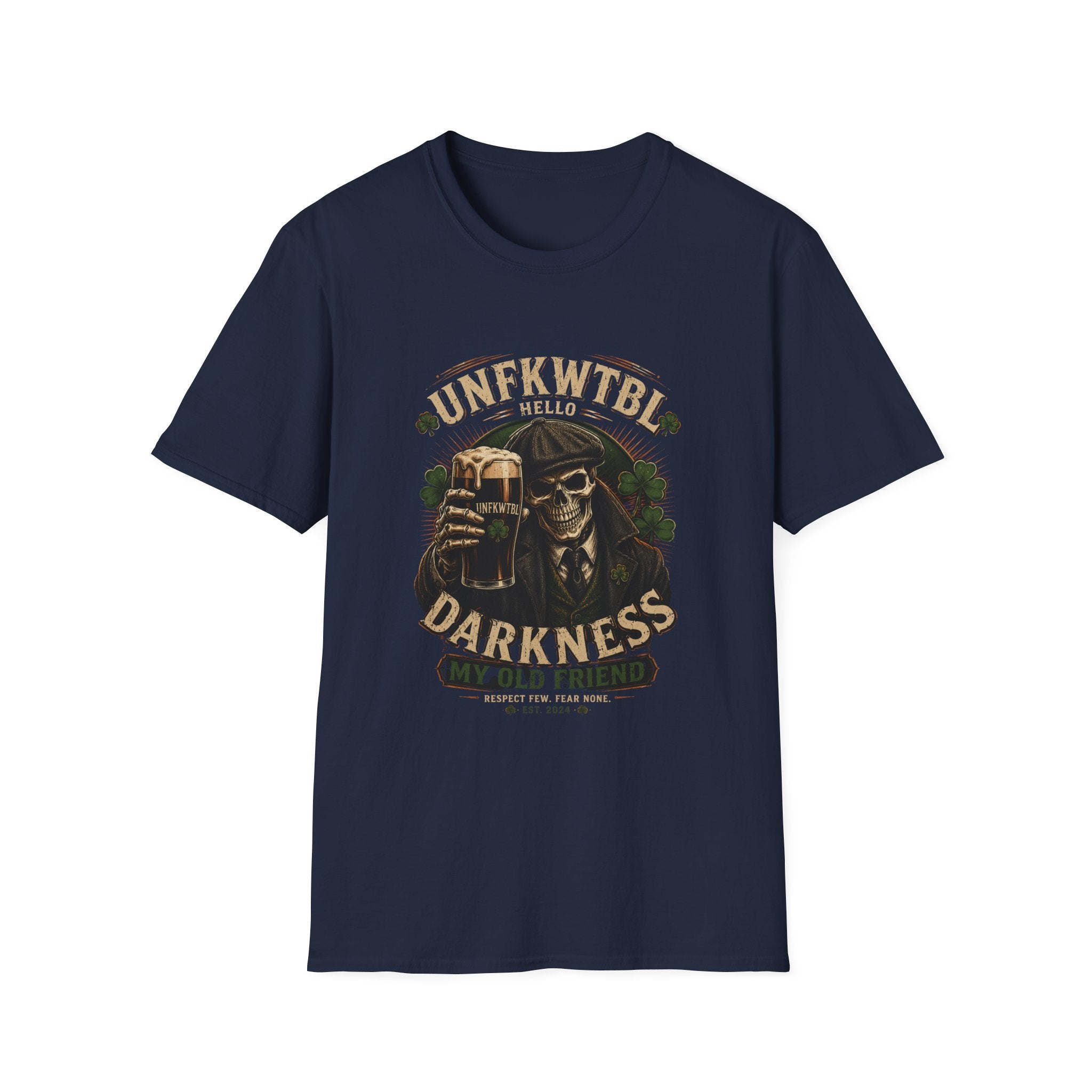 Darkness Hello T-Shirt — Skull & Beer Gothic Graphic Tee