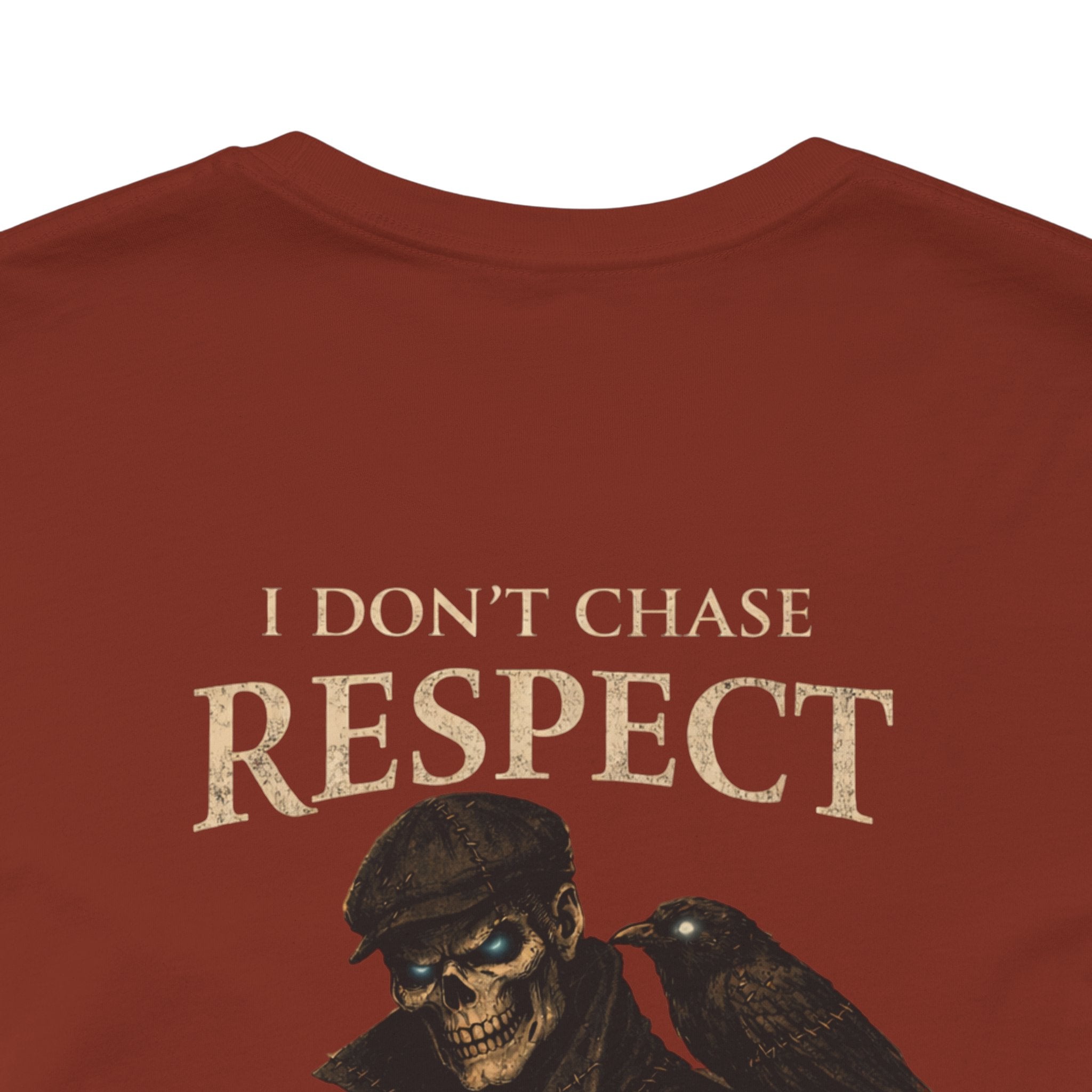 Respect T-Shirt — "I Don't Chase Respect, I Take It" Raven Graphic Tee