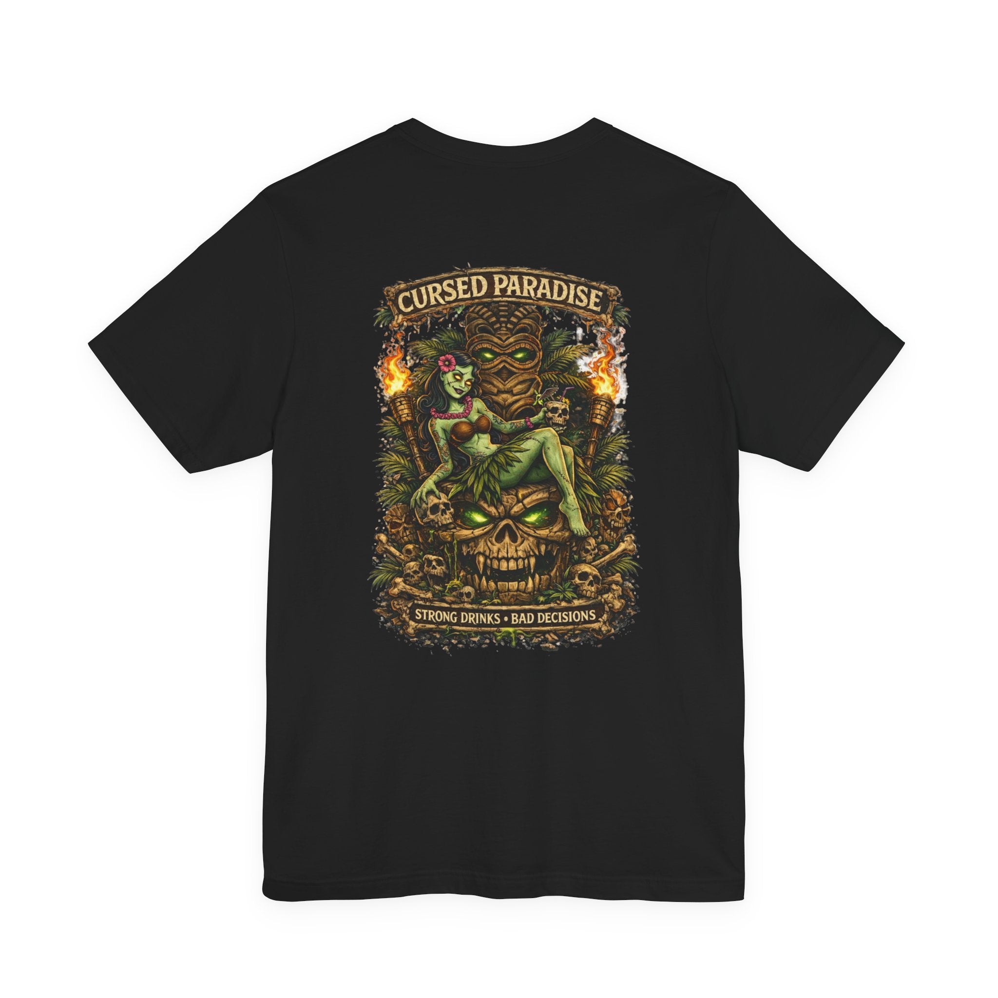Cursed Paradise T-Shirt — Tropical Tiki Skull Graphic Tee