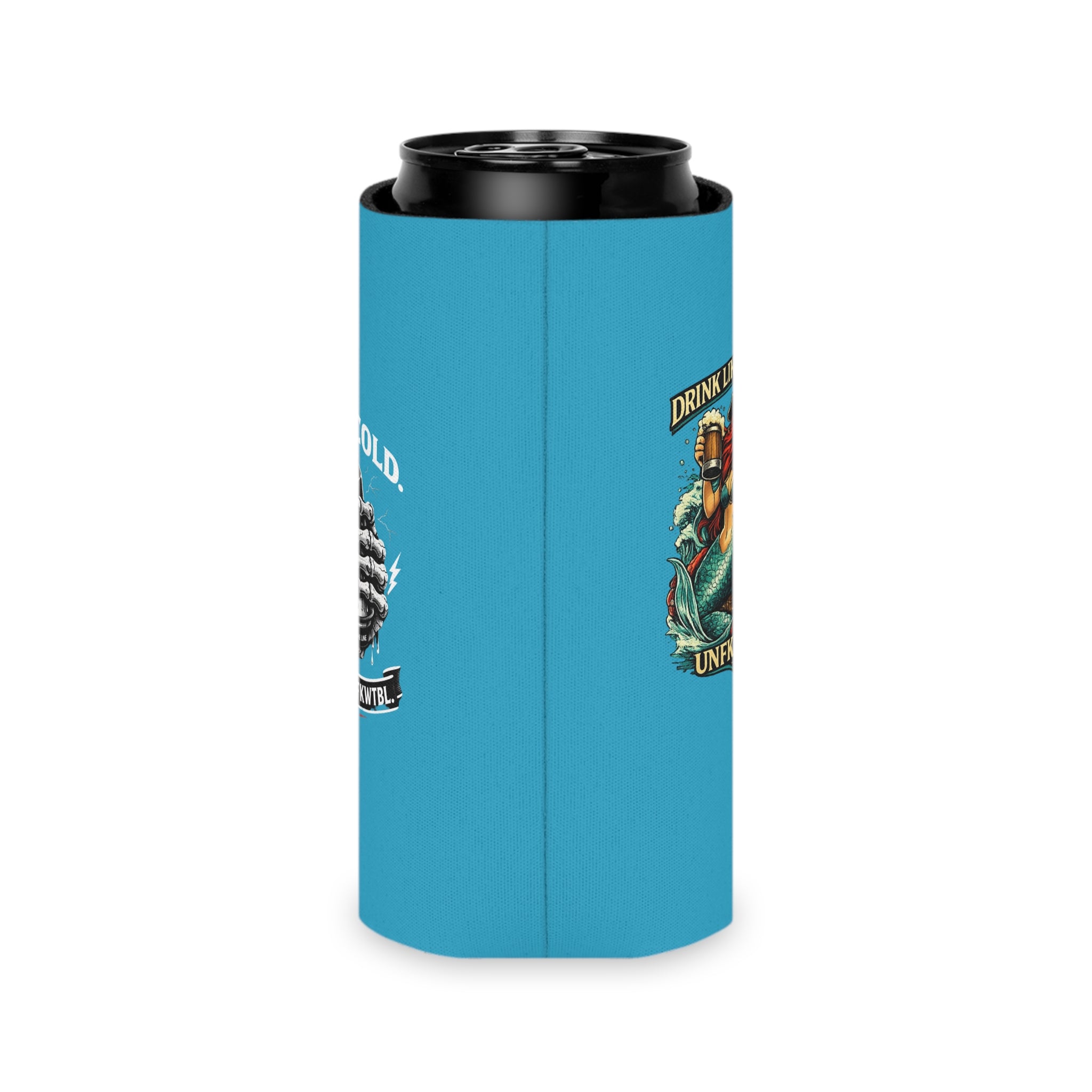 Can Cooler — "Drink Like a Pirate / Stay Cold" Mermaid & Skull Beer Koozie