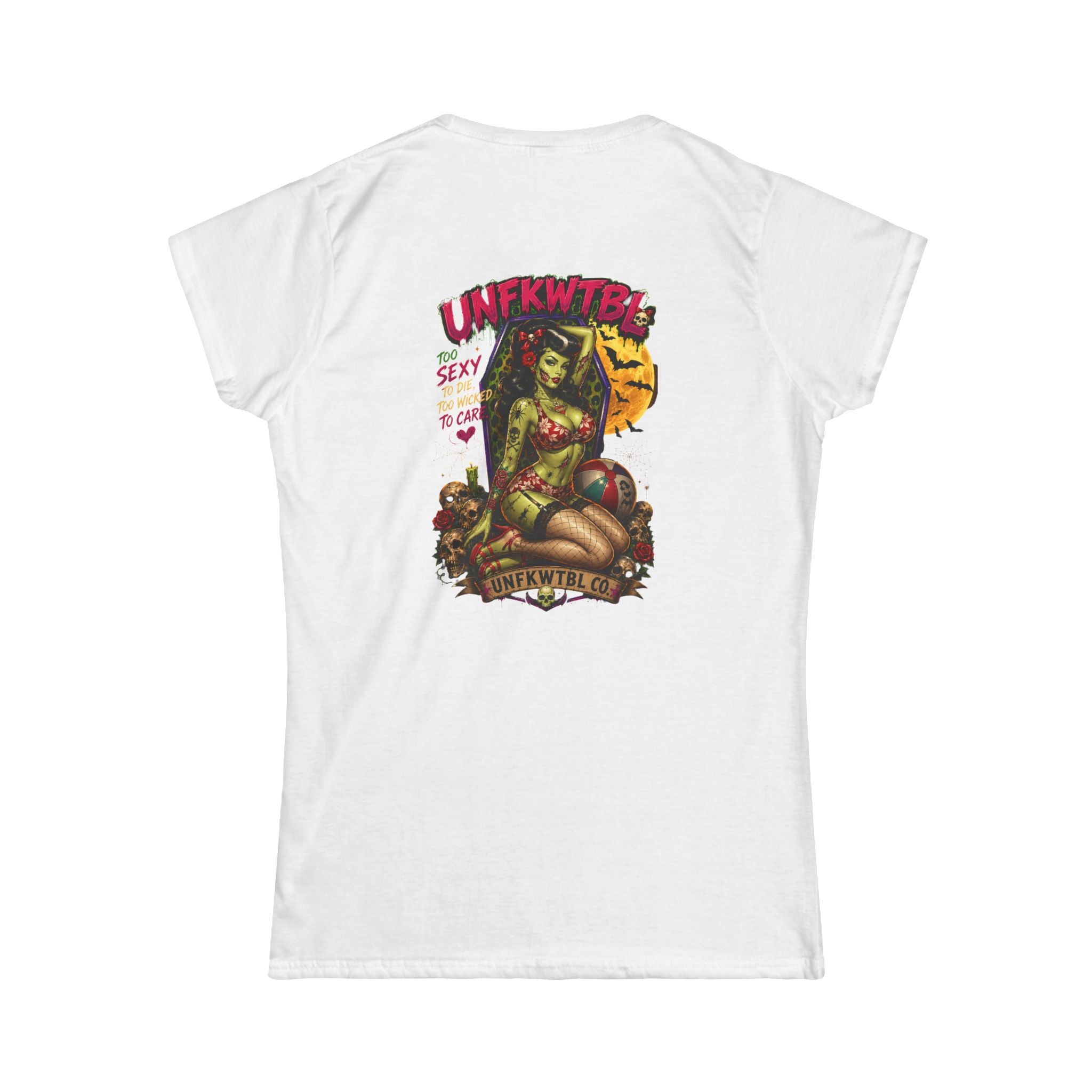 Zombie pinupWomen’s Tee - Classic White Softstyle Crewneck