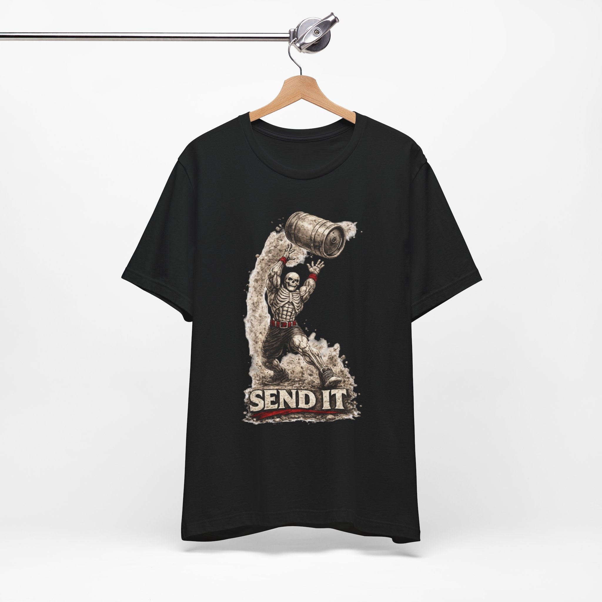 Send It Skull Rider T-Shirt — Vintage Skeleton Keg Surfing Tee