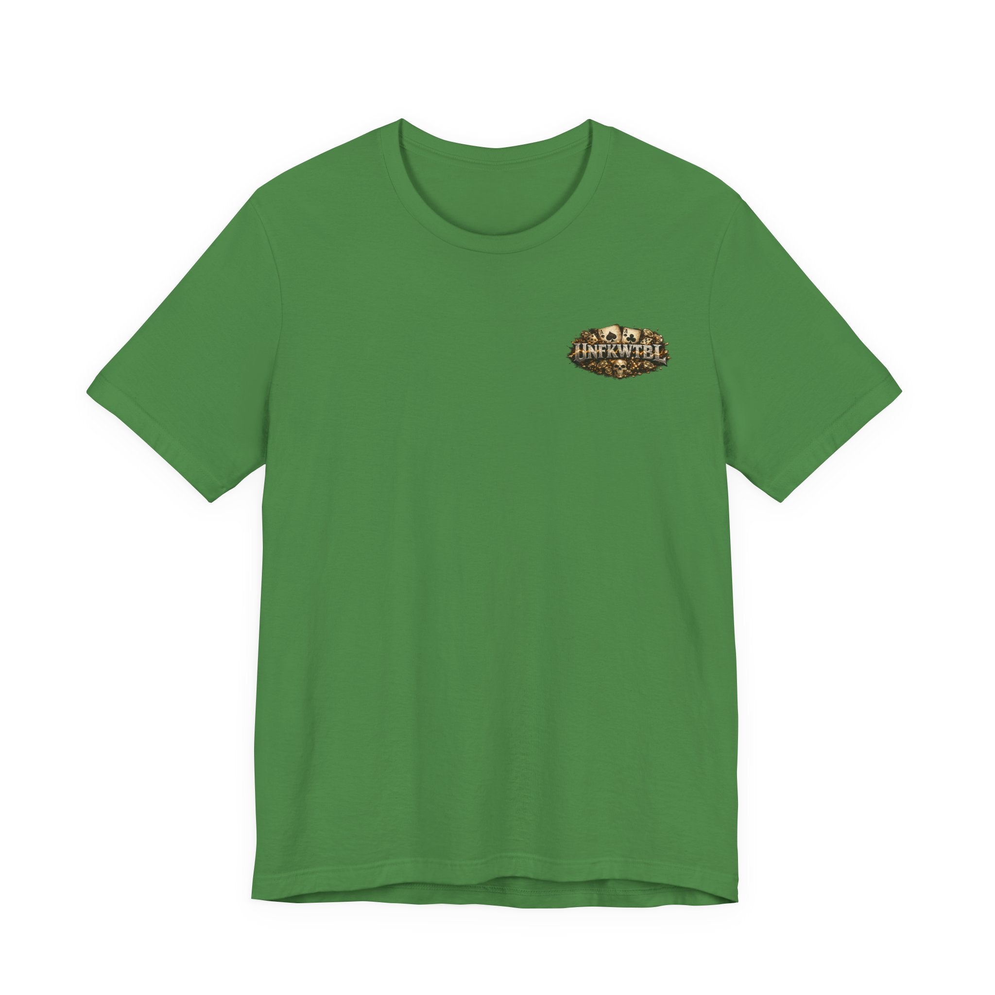 Skull & Flaming Cards Graphic Tee — Poker Skull Short Sleeve T-Shirt