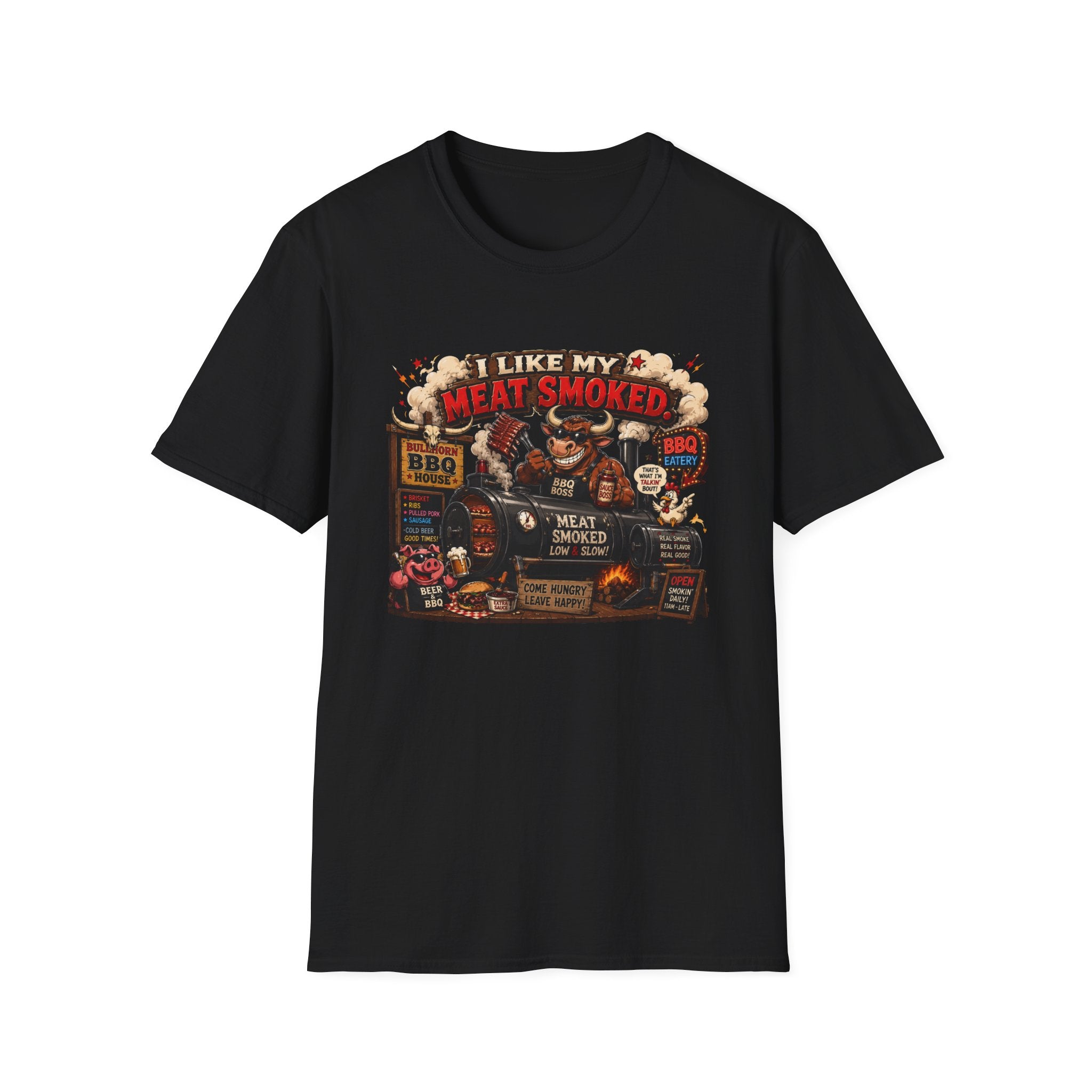 BBQ Smoker Tee — “I Like My Meat Smoked” Graphic T-Shirt