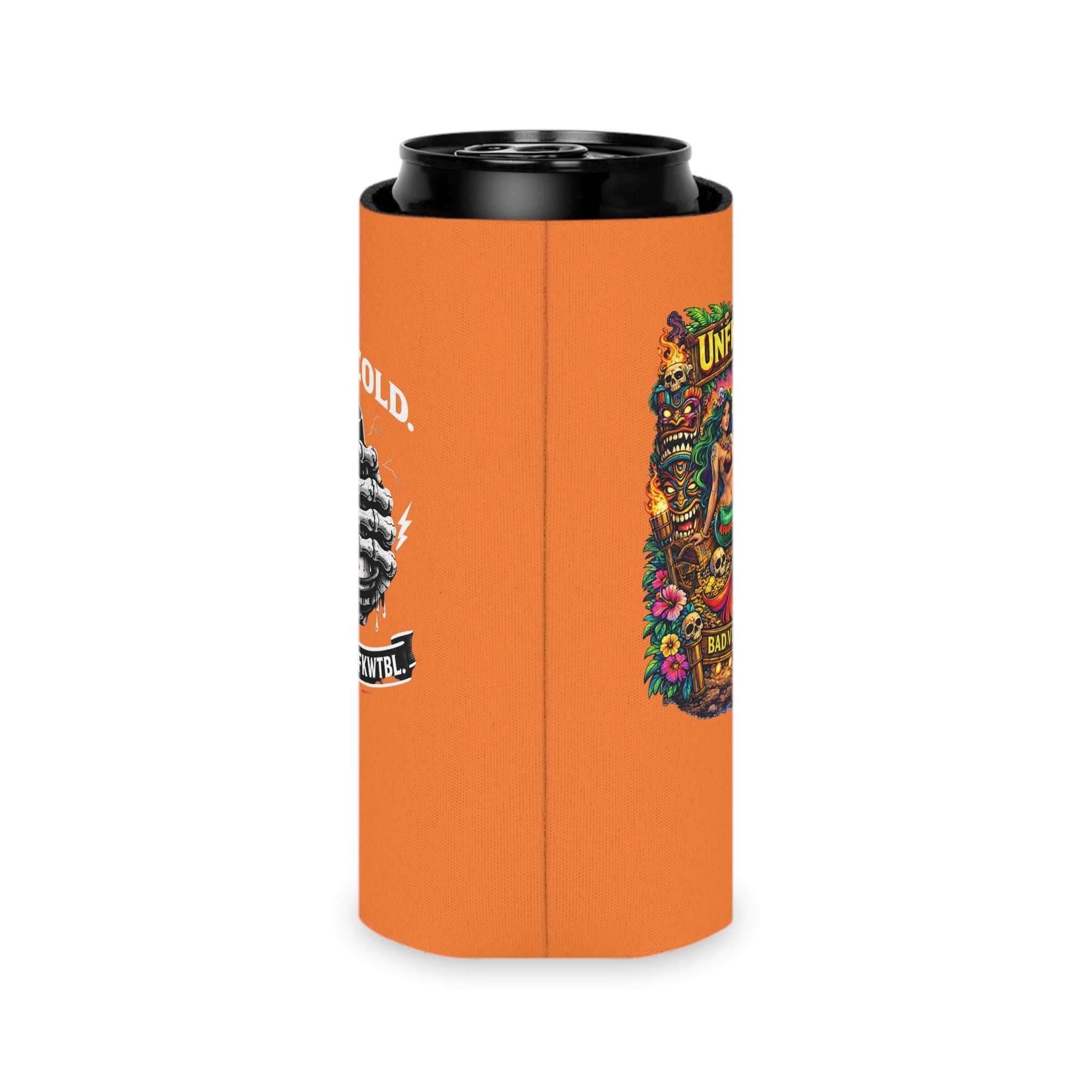 Tropical mermaid can cooler with bold prints for keeping canned drinks cold and stylish