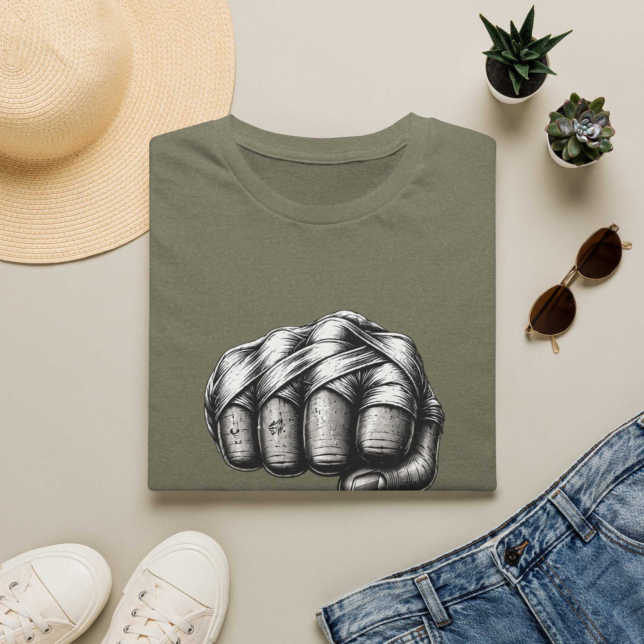 T-Shirt — Knuckle Down Fist Graphic Tee (No Excuses, No Shortcuts)