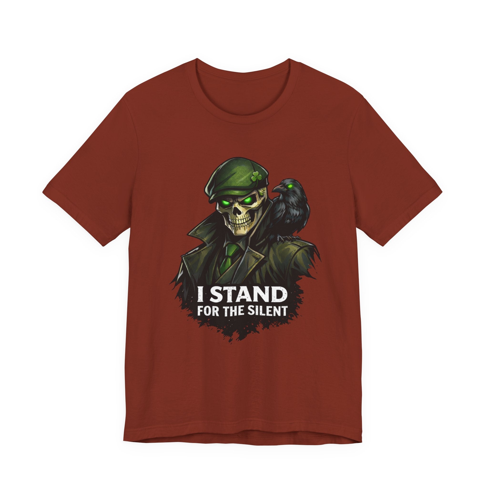 I Stand for the Silent Tee — Soldier Skull with Raven Graphic