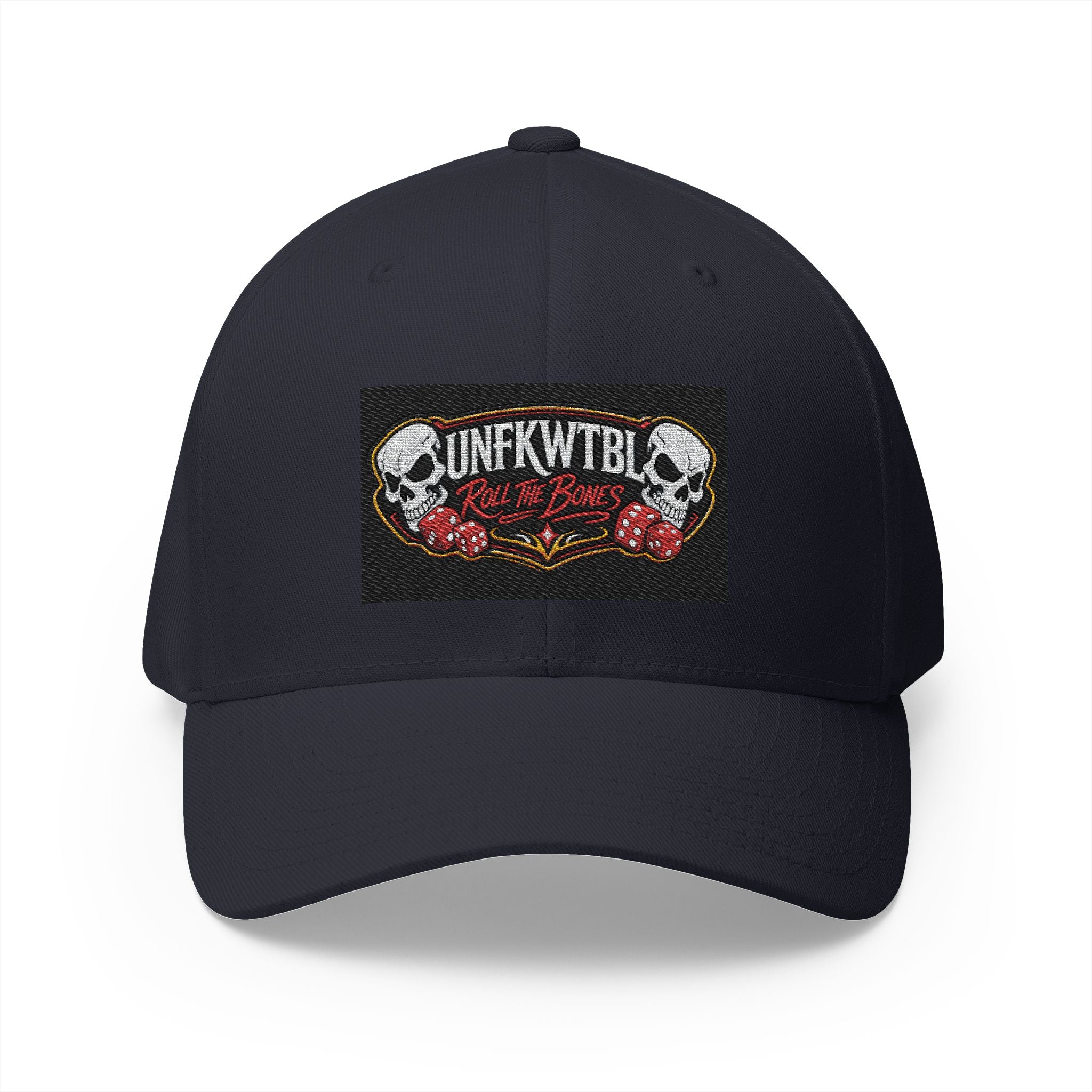 Punk Vibes Embroidered Cap — Skull & Dice Rocker Hat