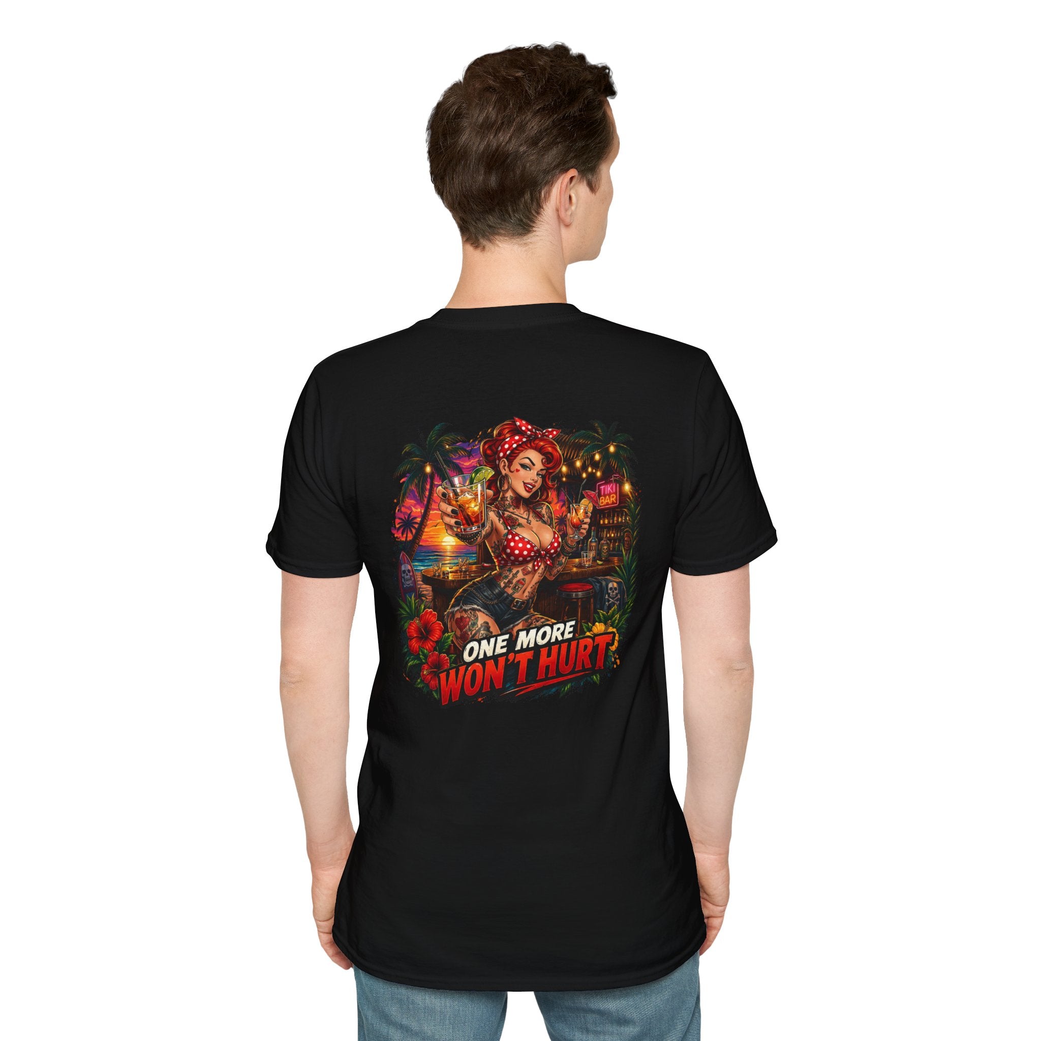 T-Shirt — Retro Pinup Beach Graphic “One More Won’t Hurt”