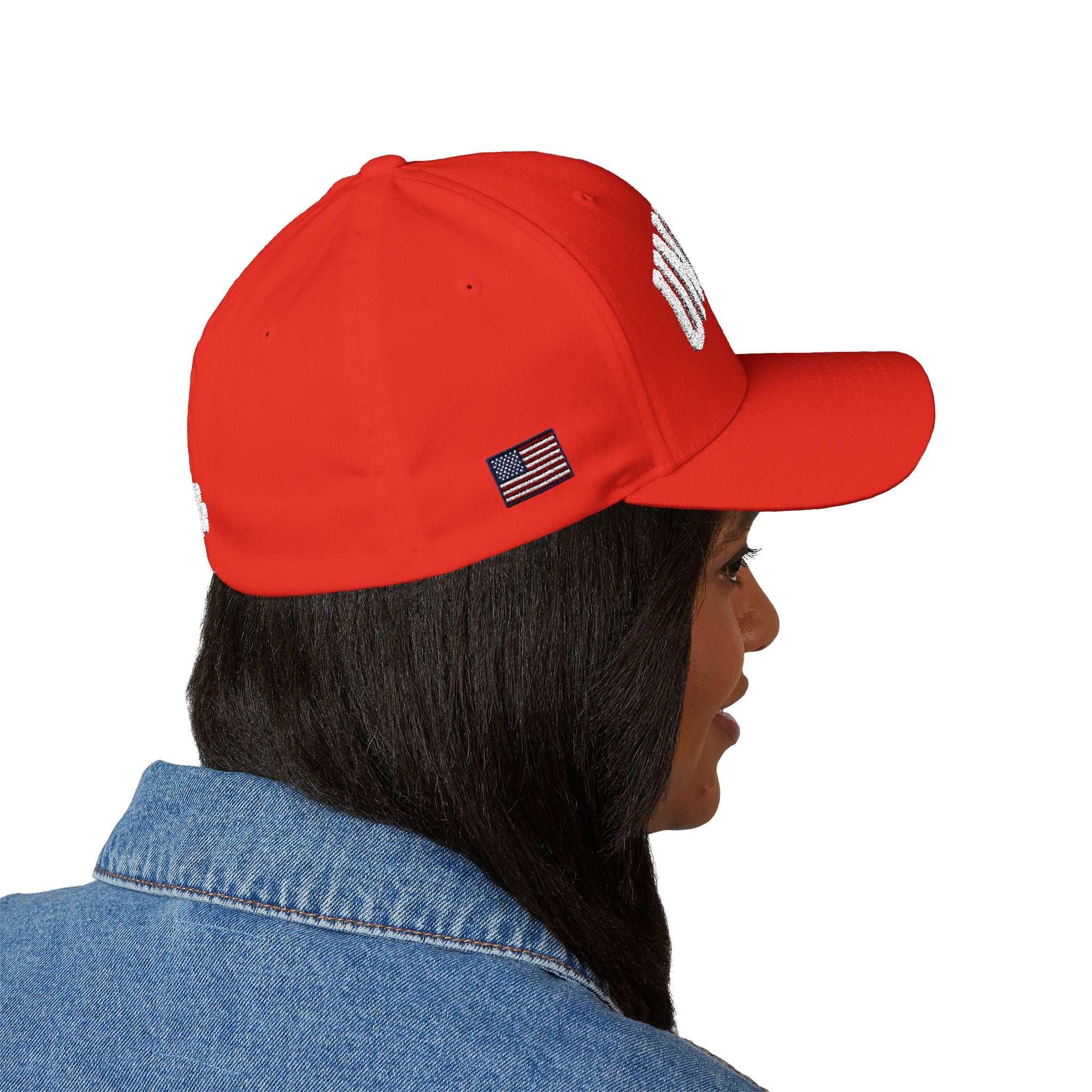 UNFKWTBL Embroidered Baseball Cap – Bold Patch Lettering, Lucky Clover/ American Flag Accent