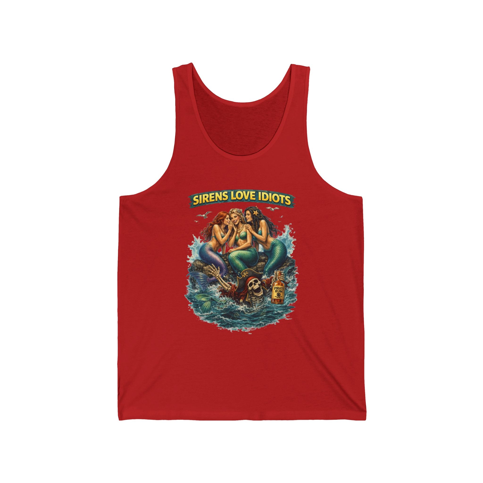Sirens Love Idiots Tank Top – Funny Pirate Mermaid Graphic Beach Tank
