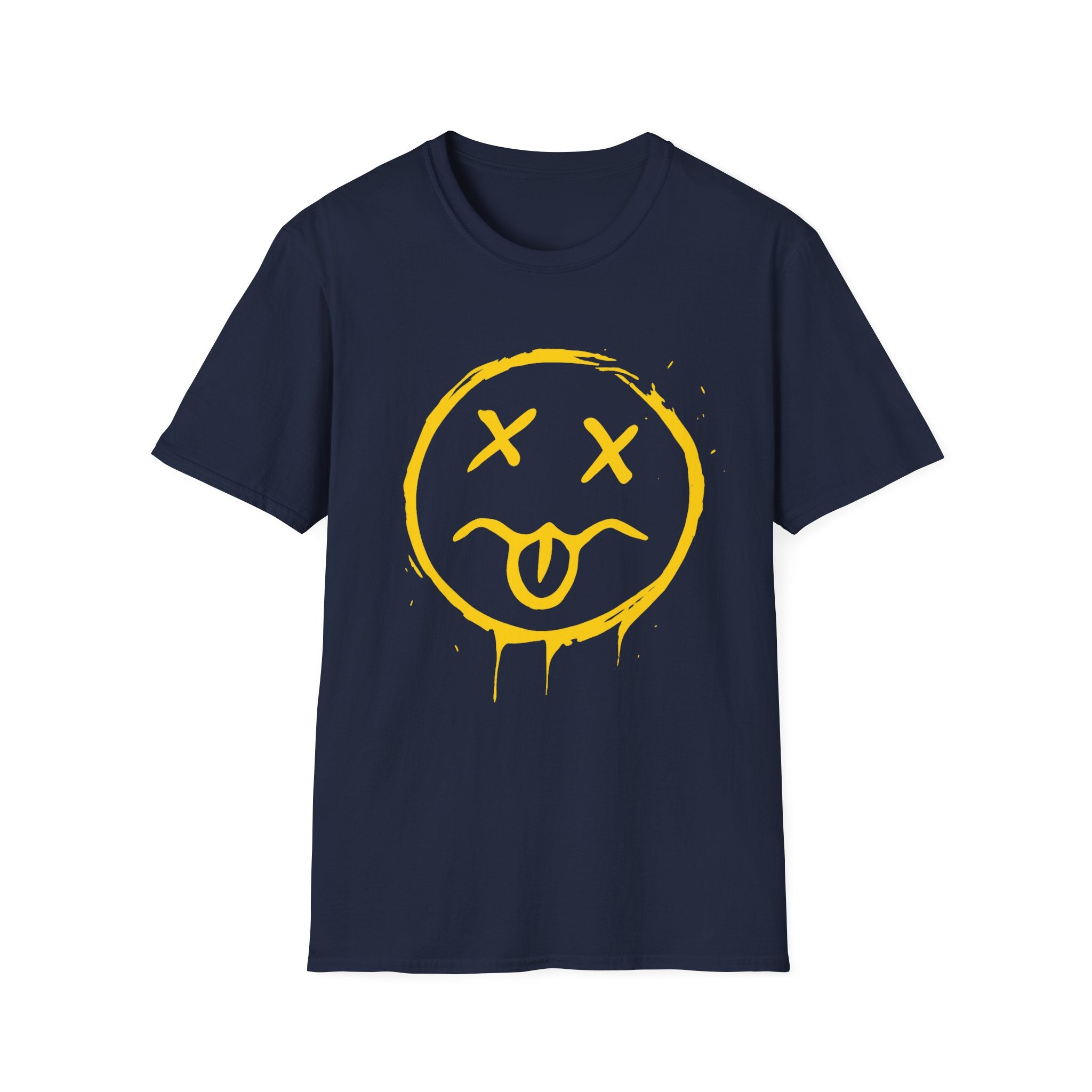 Smiley Face T-Shirt — Yellow Drip Graffiti Emoji Tee