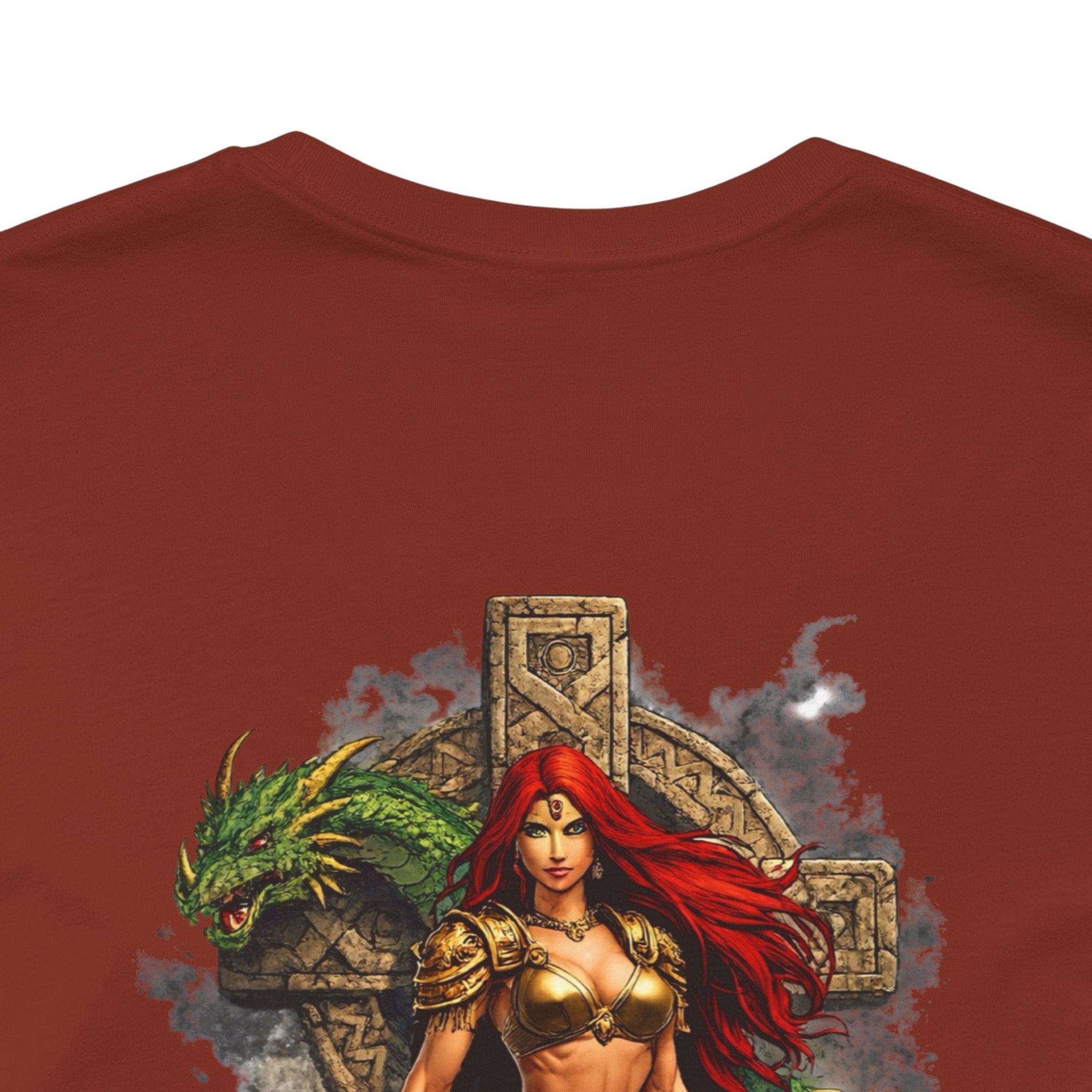 Barbarian Warrior Graphic Tee — 'Primal' Fantasy Pinup Backprint T-Shirt