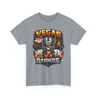 Vegas Raiders Skull Tee — Casino Poker Helmet Design