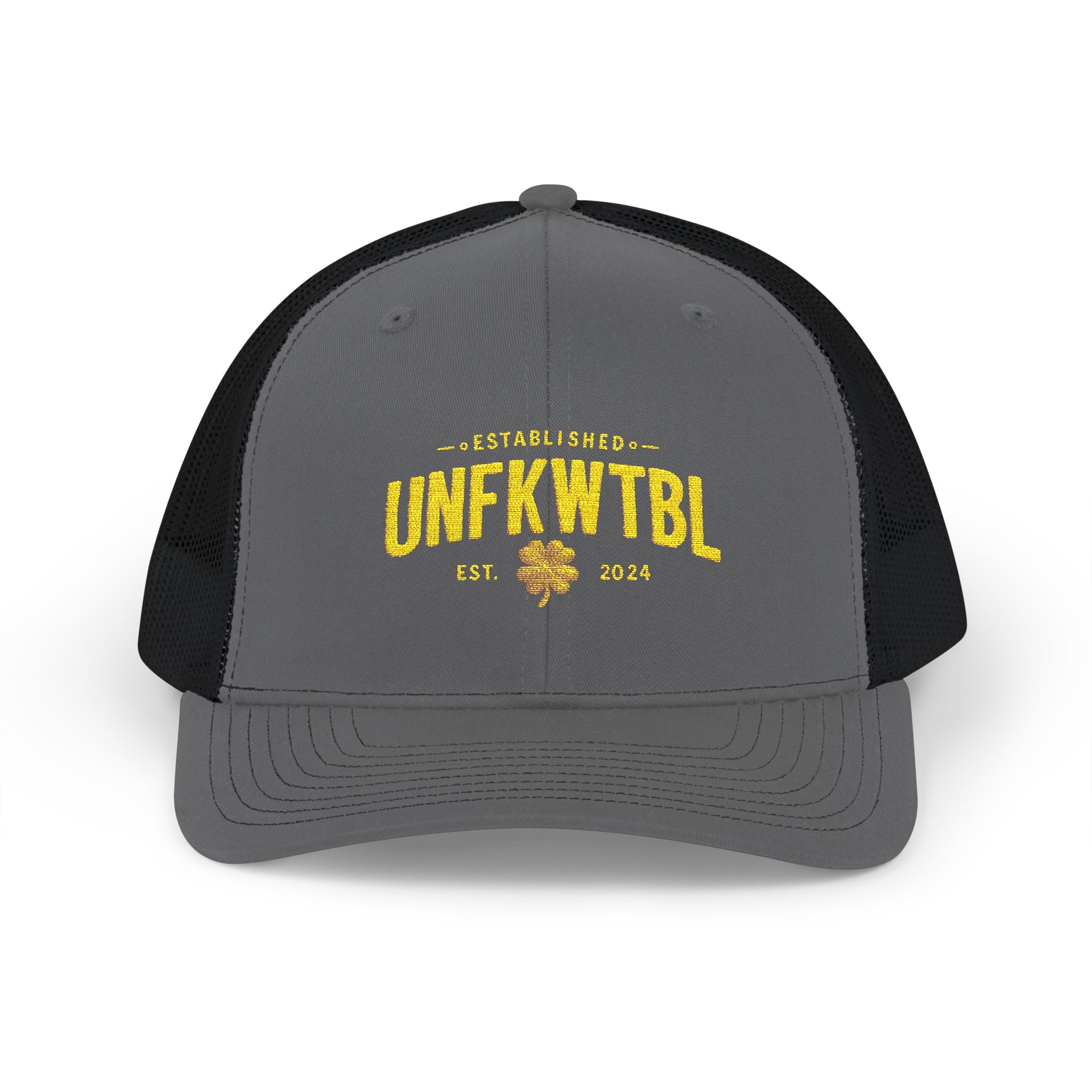 Unfkwtbl Trucker Cap – Vintage Yellow Logo Snapback Mesh Hat