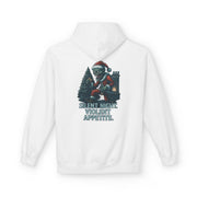 Festive Unisex Fleece Hoodie - "Silent Night, Violent Appetite"