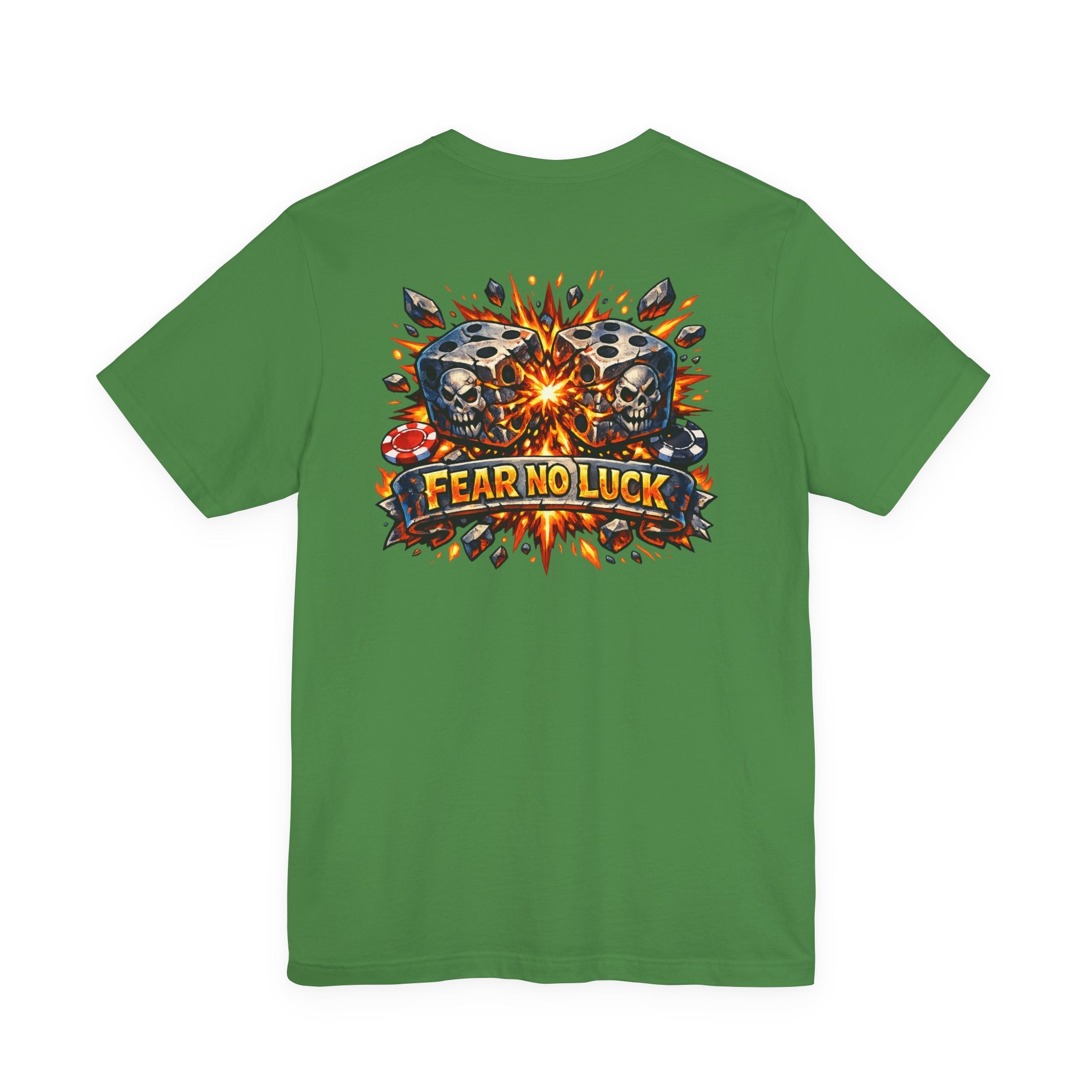 Fear No Luck Skull Graphic Tee — Bold Biker Poker T‑Shirt