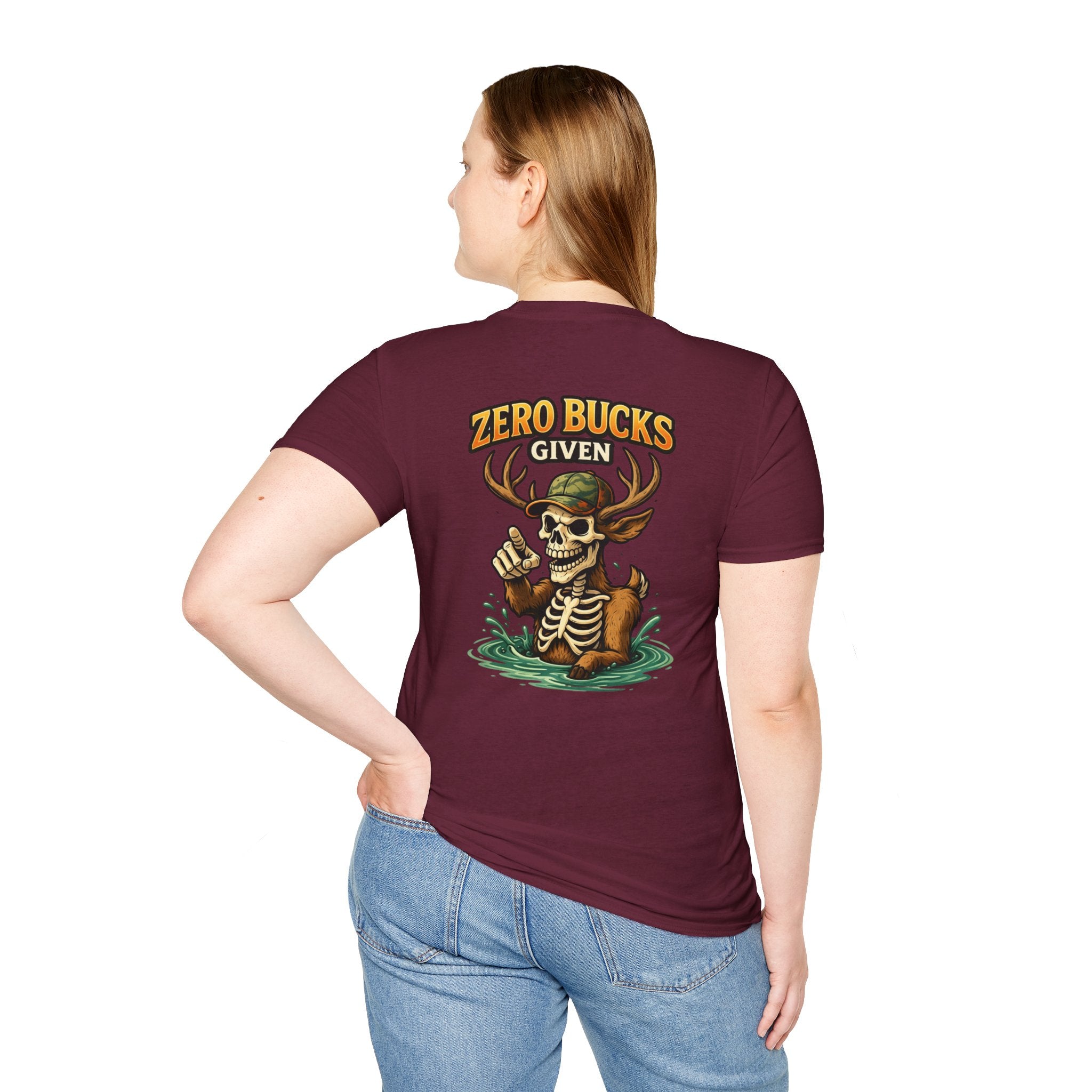 Zero Bucks Given T-Shirt — Skull Deer Hunter Graphic Tee
