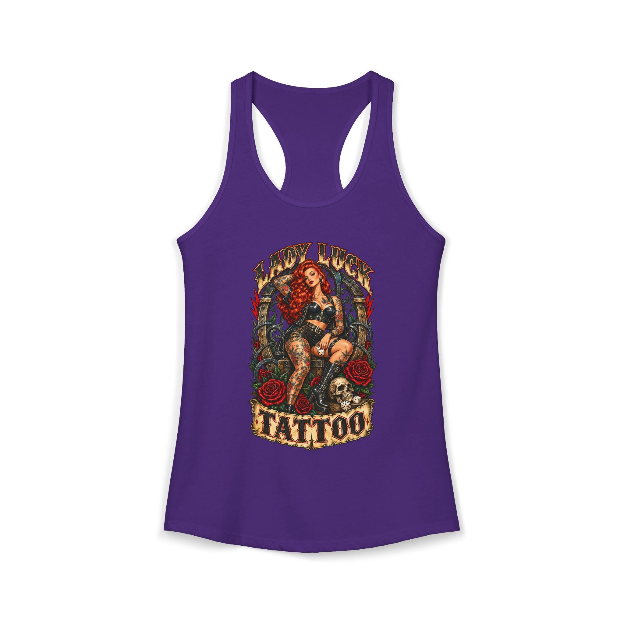Lady Luck Tattoo Rebel Pinup Women’s Racerback Tank