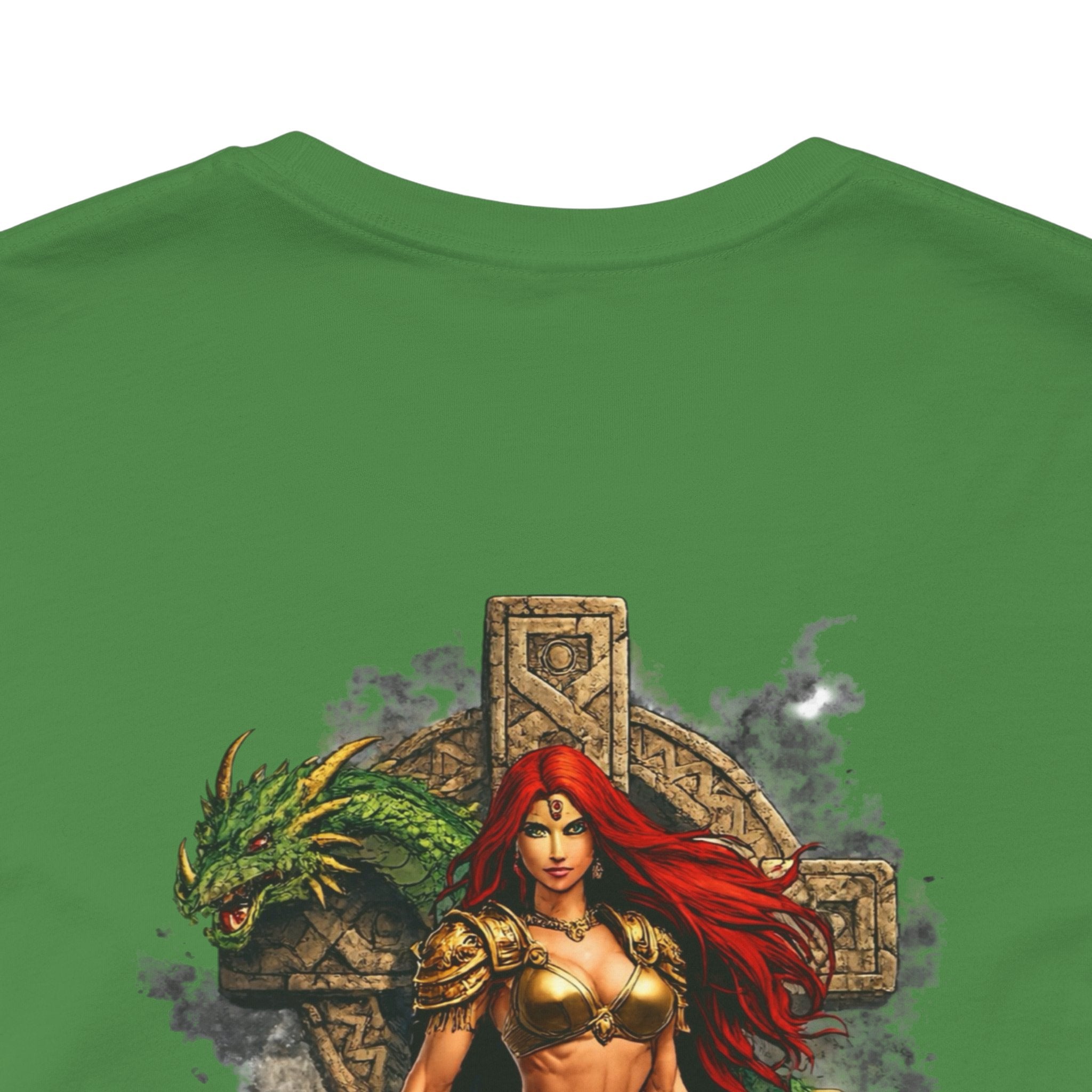 Barbarian Warrior Graphic Tee — 'Primal' Fantasy Pinup Backprint T-Shirt