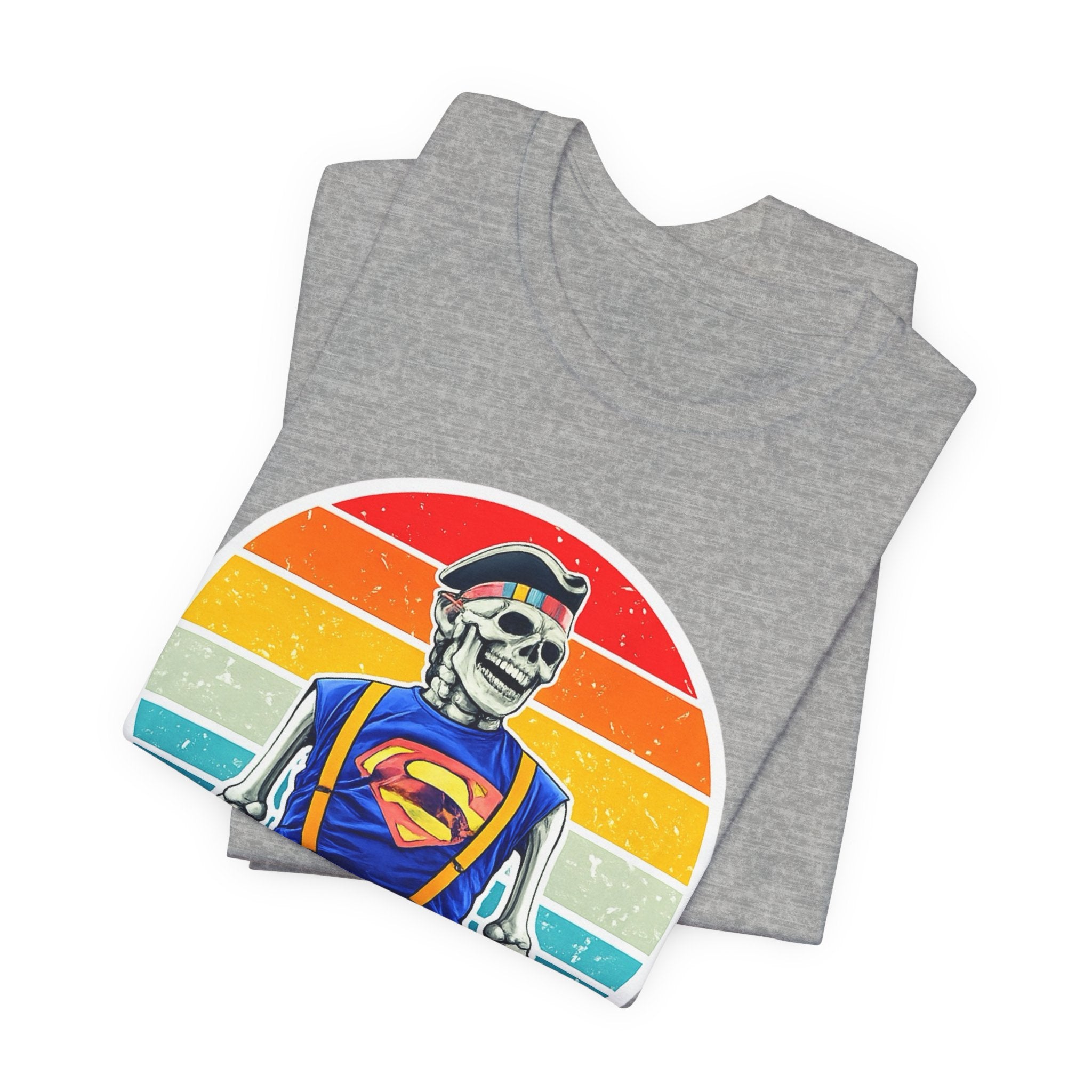 Skeleton Superfan Tee — "Hey You Guys!" Retro Vintage Graphic T-Shirt