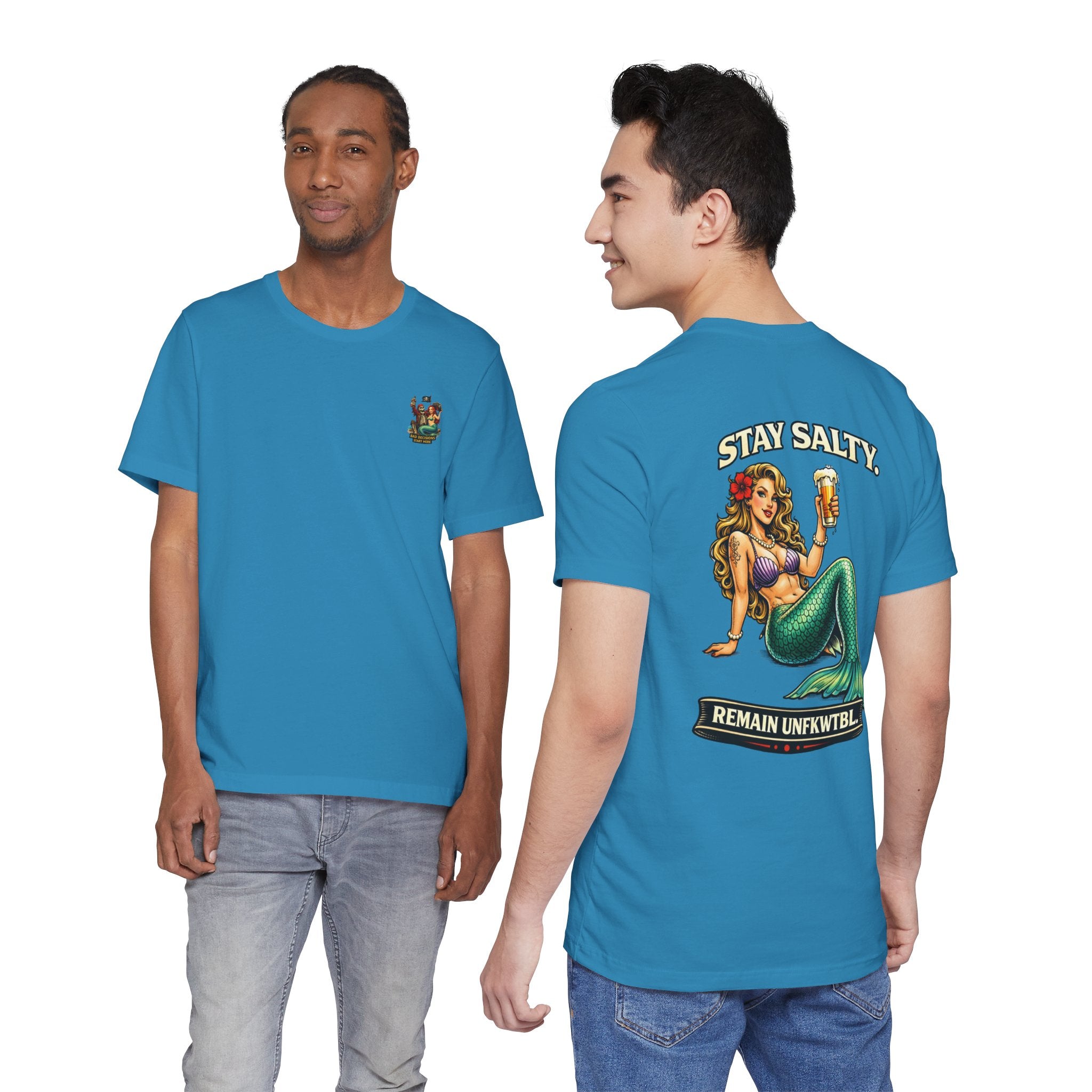 Stay Salty Mermaid T-Shirt — 'Remain UNFKWTBL' Vintage Beach Tee