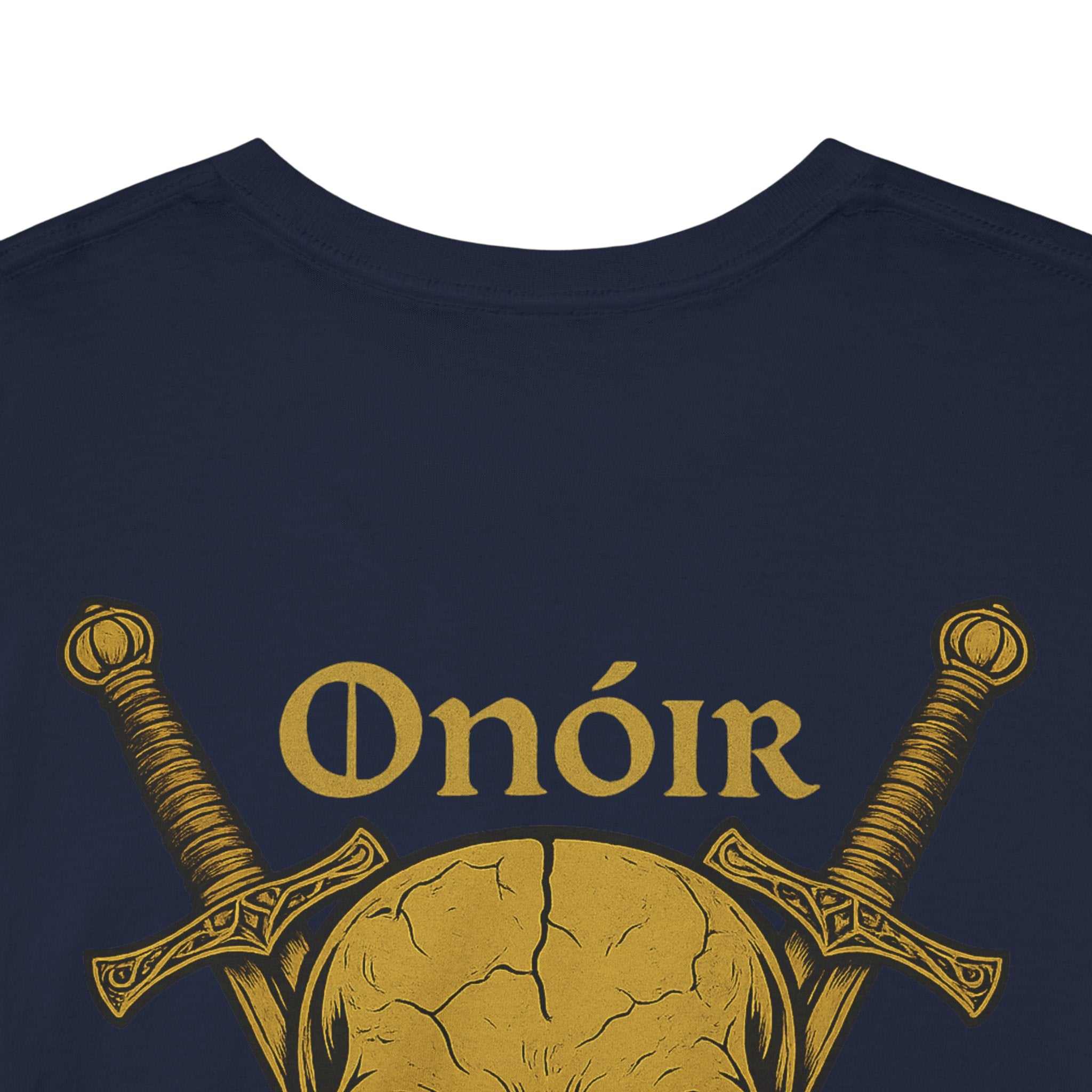 Skull & Swords Tee — “Onóir Neart” Celtic Skull T‑Shirt