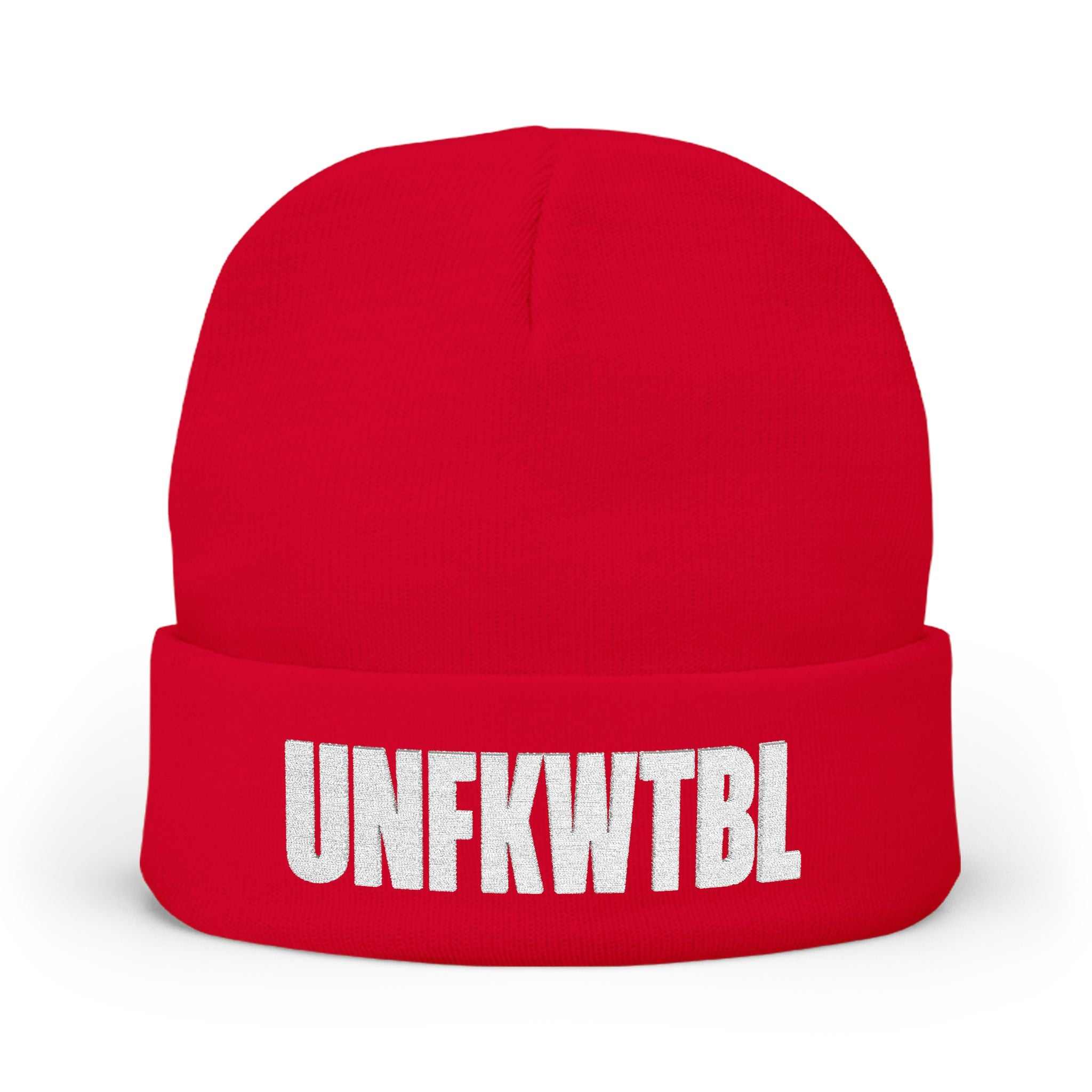 UNFKWTBL Embroidered Knit Beanie – Bold Streetwear Winter Hat